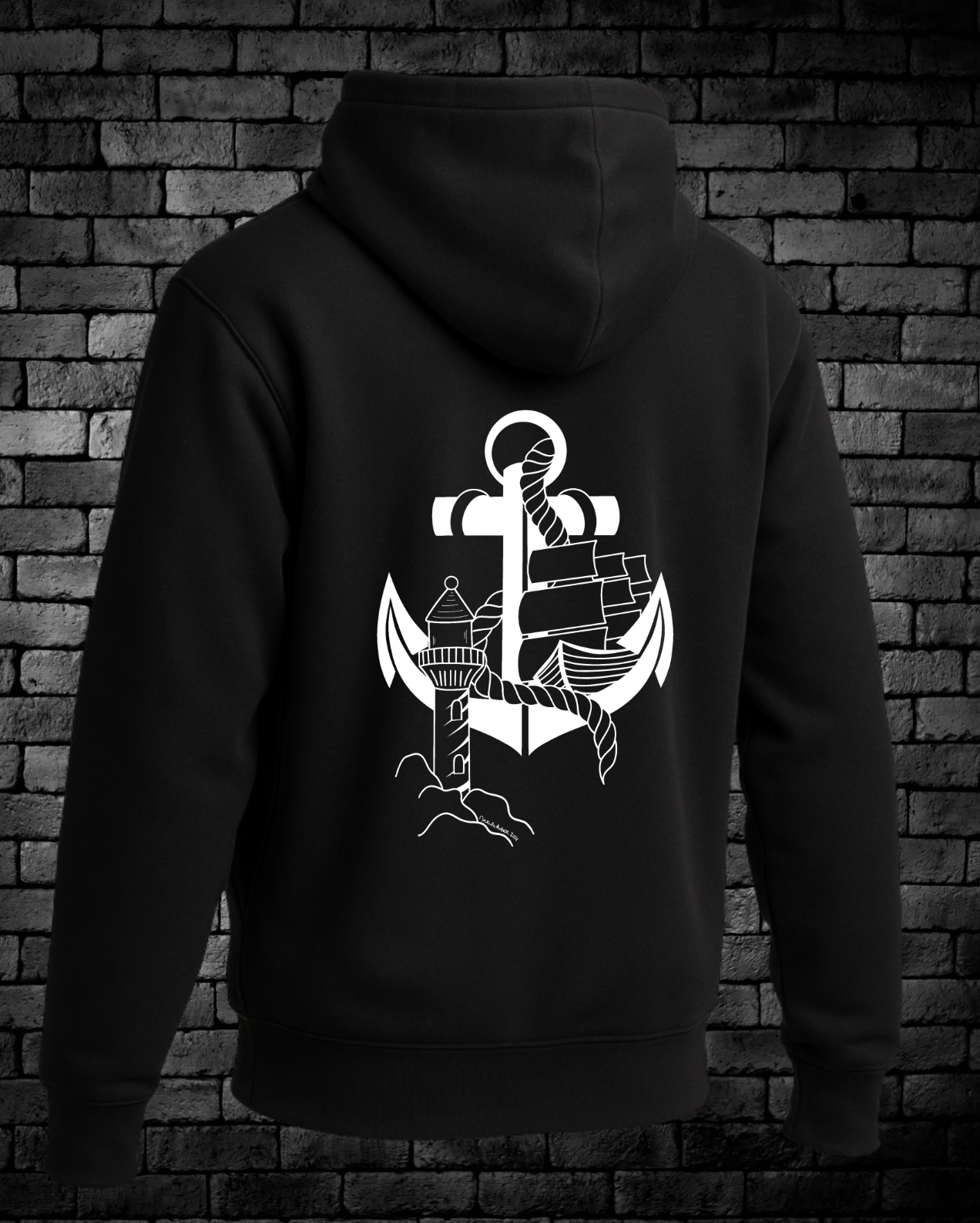 Surviving the Storm Hand-drawn Fleece Hoodie