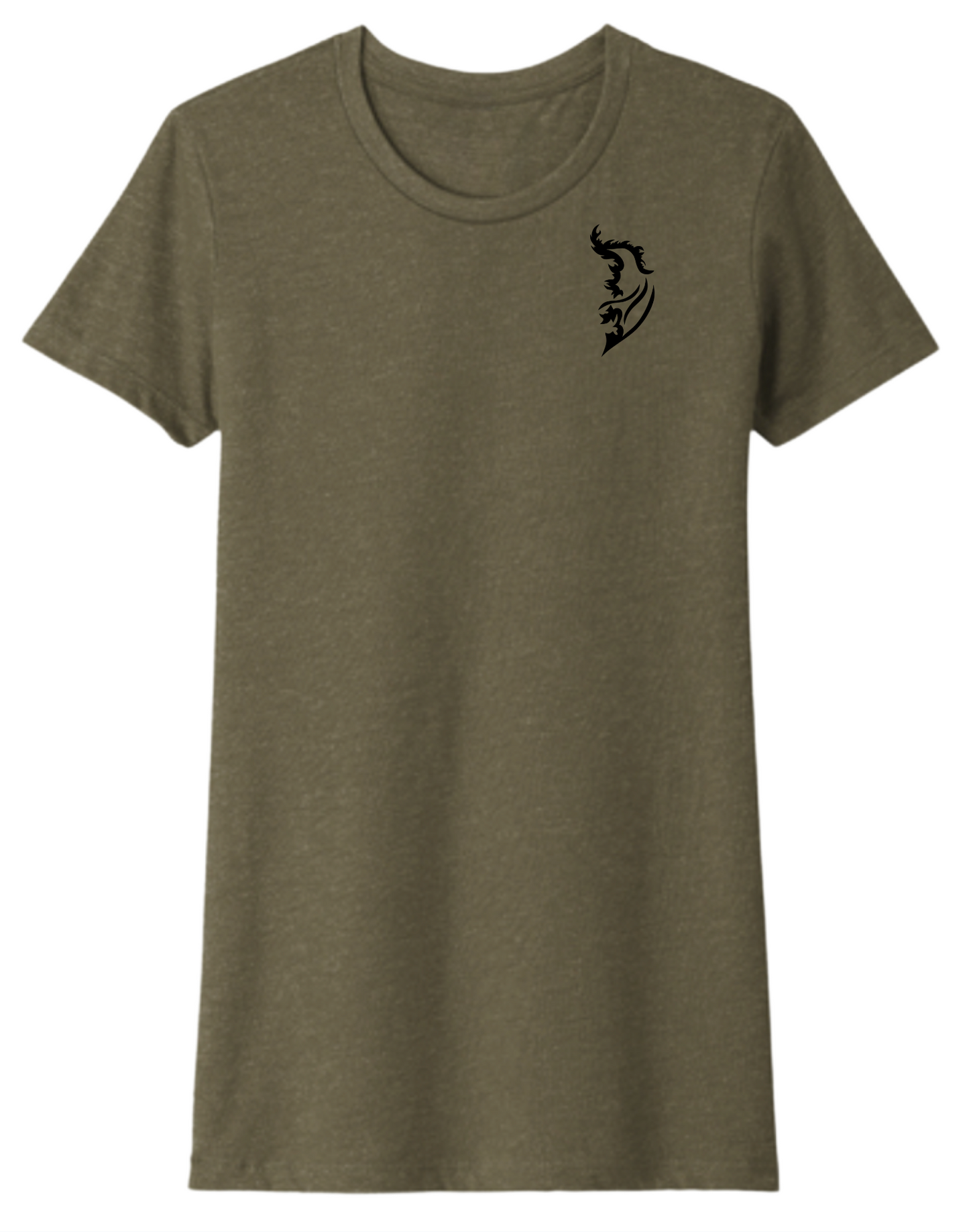 Black Angel Wing Logo on front left chest