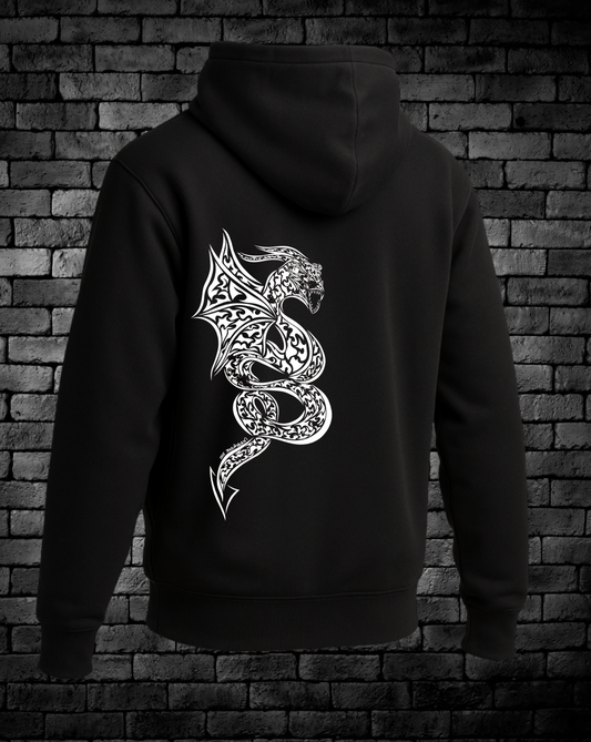 White Dragon down left side of back