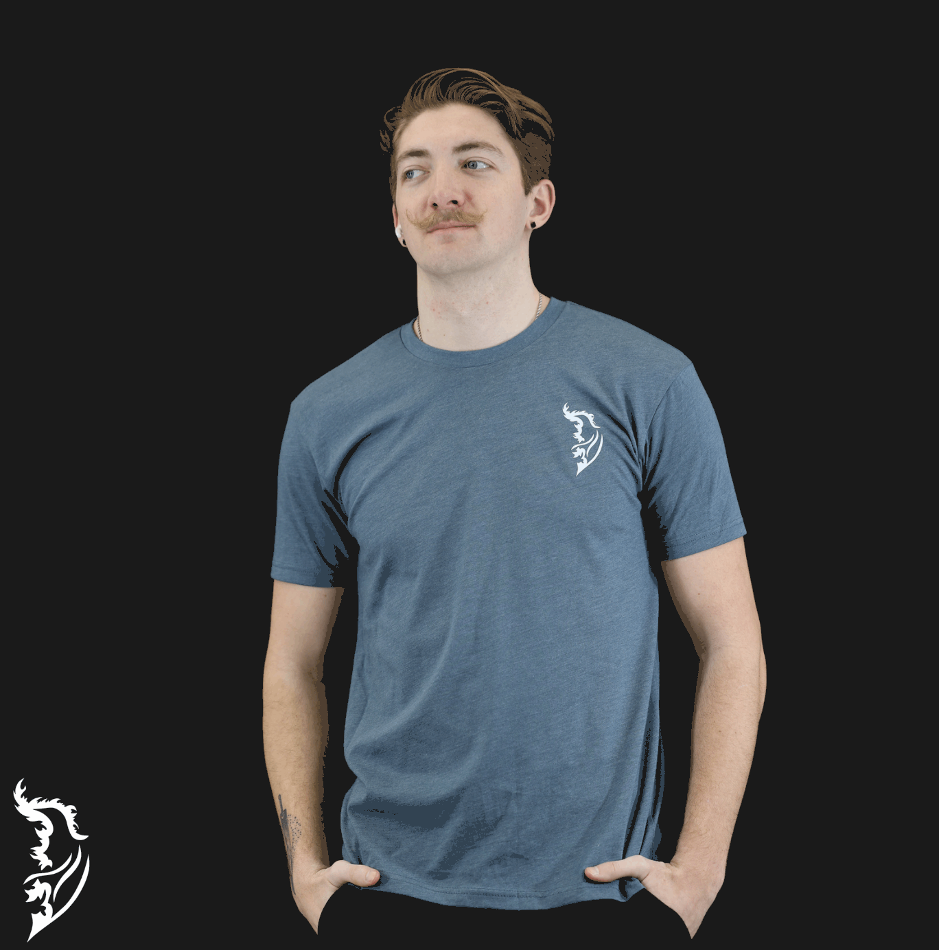 White Angel Wing Logo on Front Left Chest