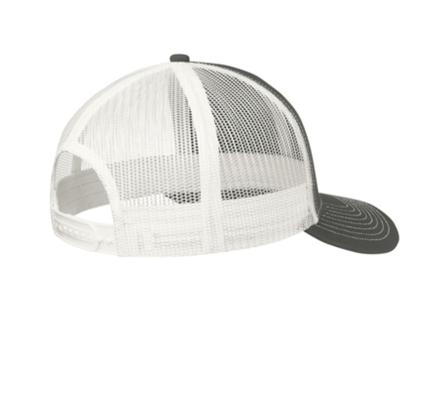 Side View of Hydrochondriac Racing Snapback - white mesh, grey front