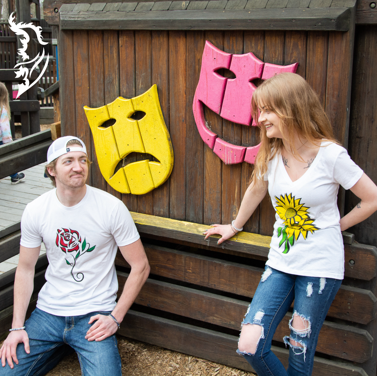 Red Rose Hand-drawn T-Shirt (Design on Front) | Men's
