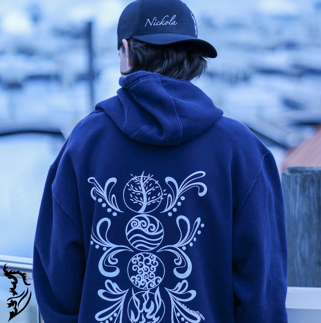 Elements Hand-drawn Fleece-Lined Hoodie
