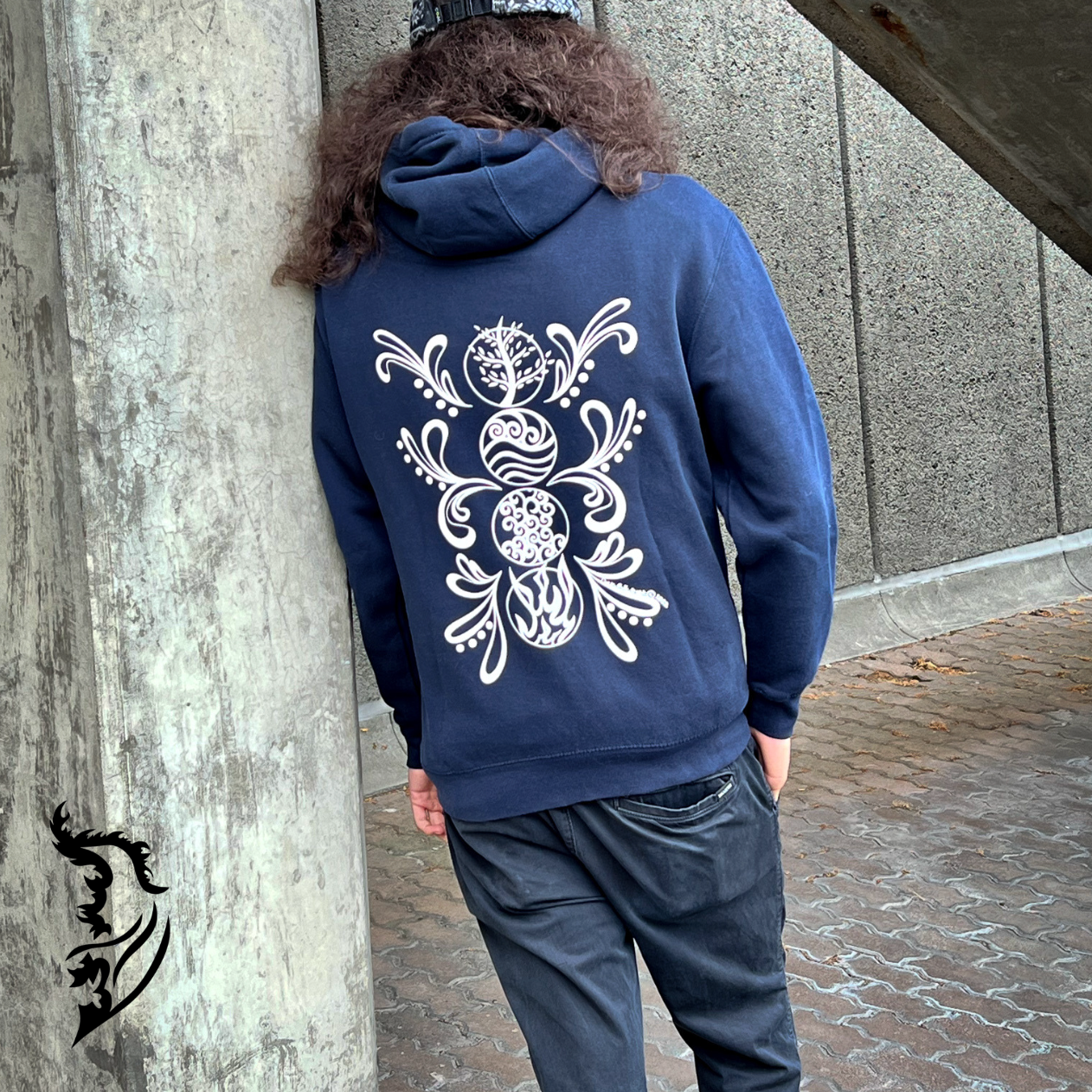 Elements Hand-drawn Fleece-Lined Hoodie