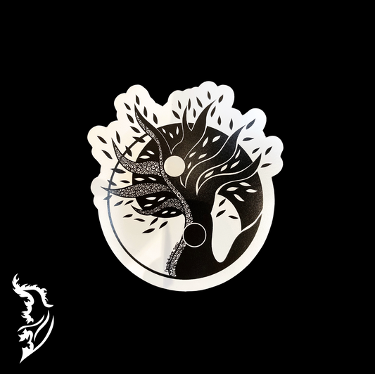 Yin and Yang tree of life hand drawn aesthetic stickers