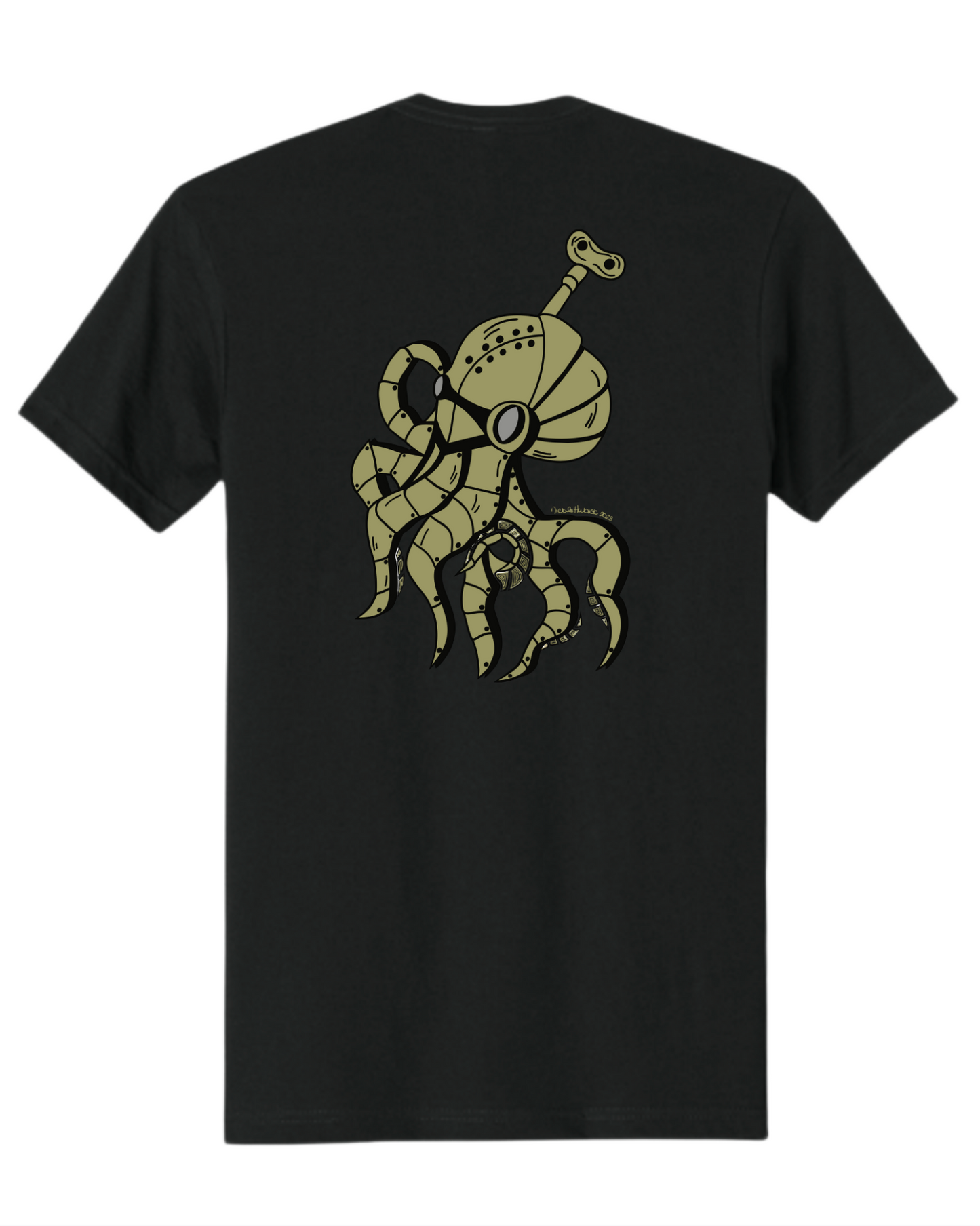 Hand-drawn Bronze Steampunk Octopus
