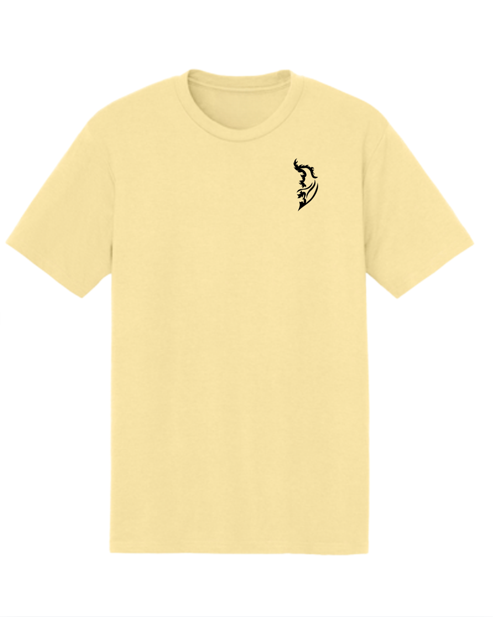 Black Angel Wing Logo on front left chest