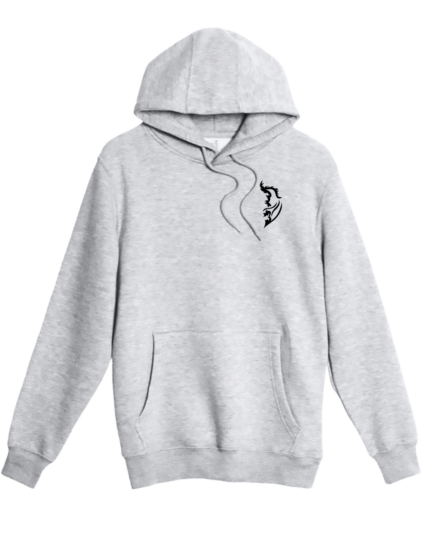 Black Angel Wing Logo on front left chest