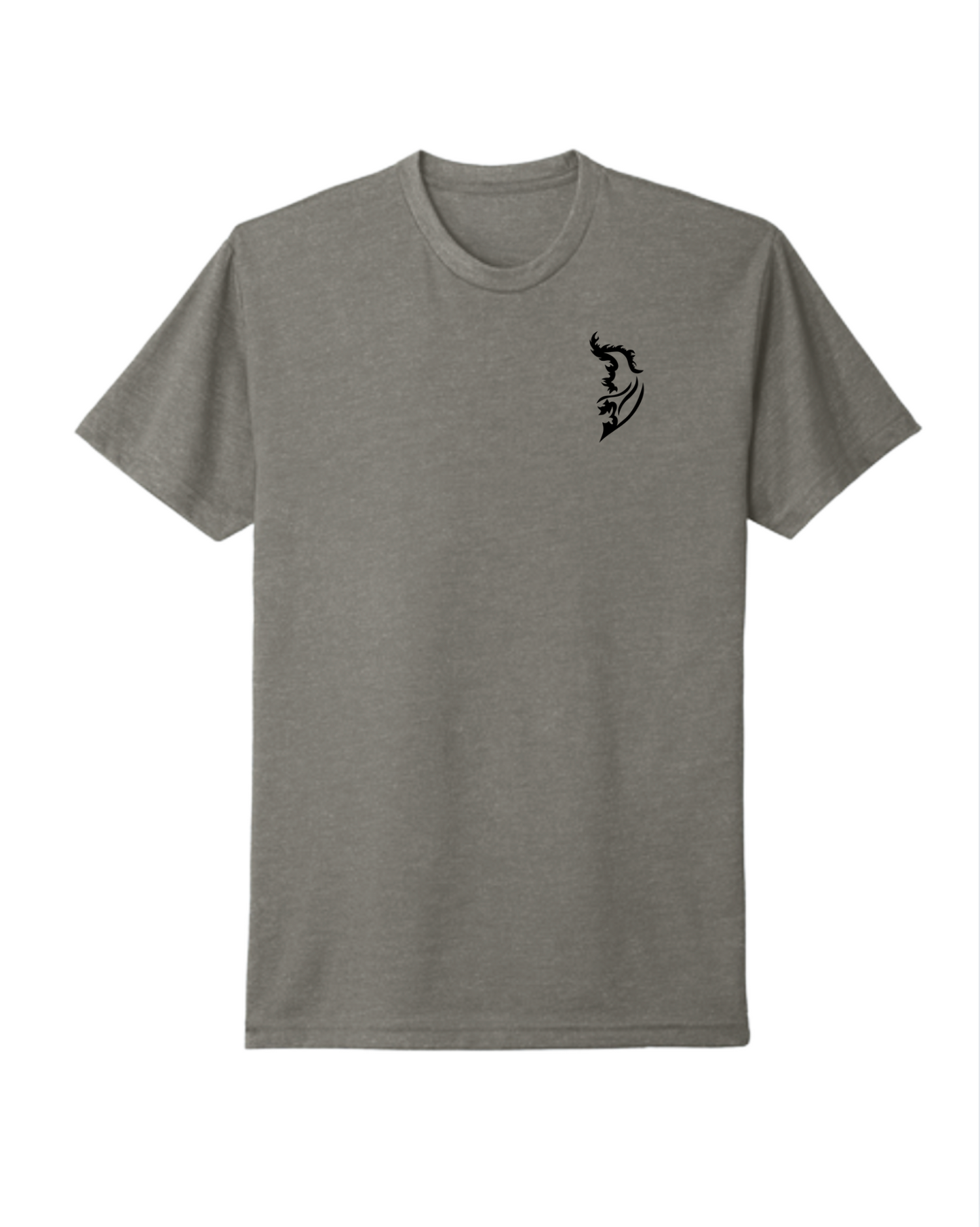 Black Angel Wing Logo on front left chest
