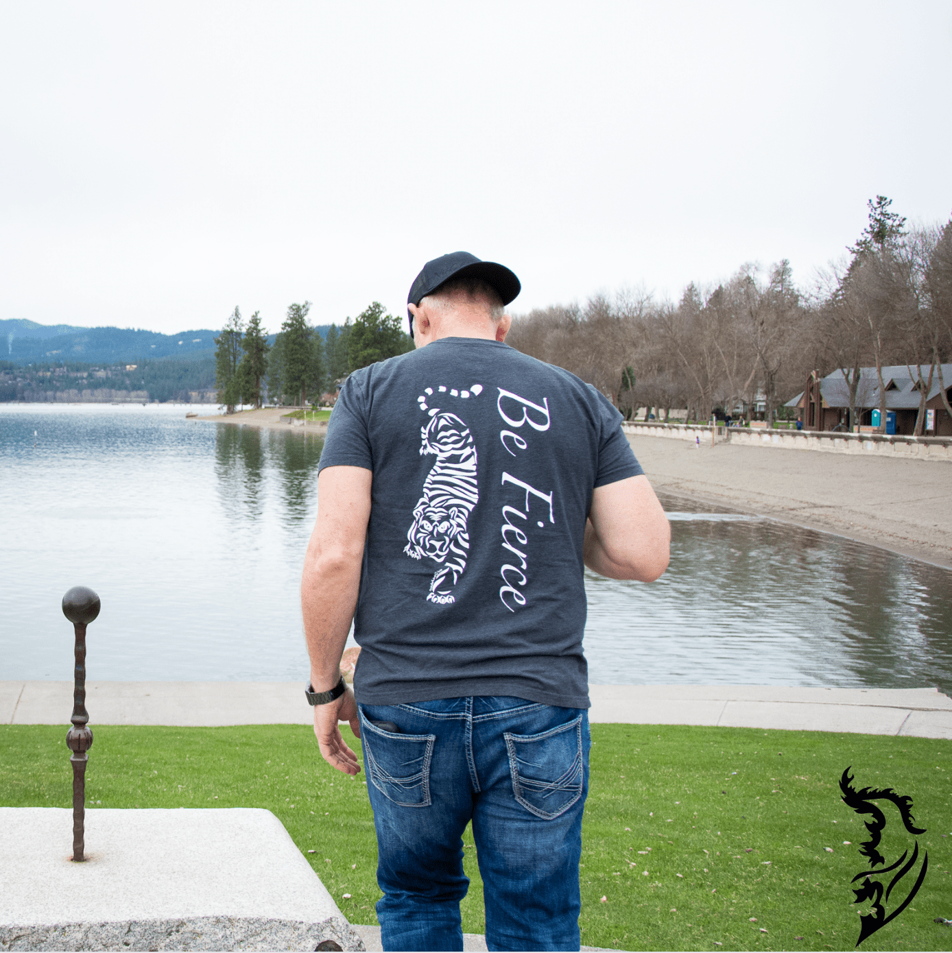 Be Fierce Tiger Hand - drawn T-Shirt | Men's