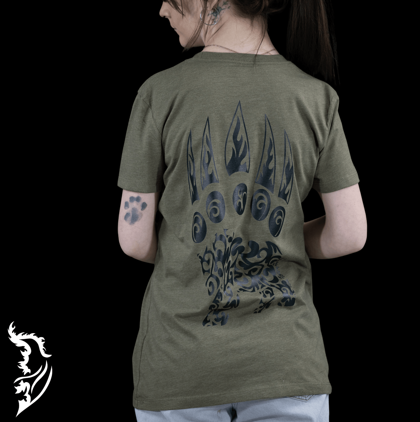 Bear Paw Hand - drawn T-Shirt | Ladies