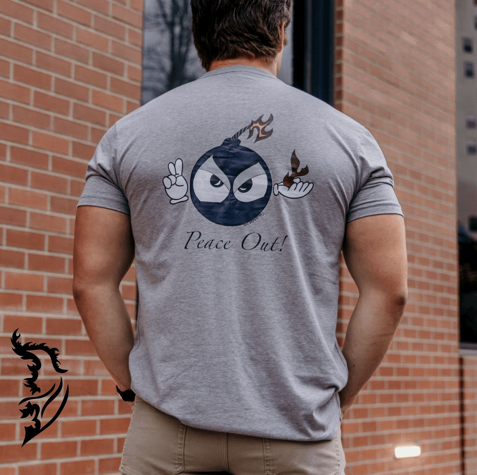 Boomer - "Peace Out" Hand - drawn Men's T-Shirt