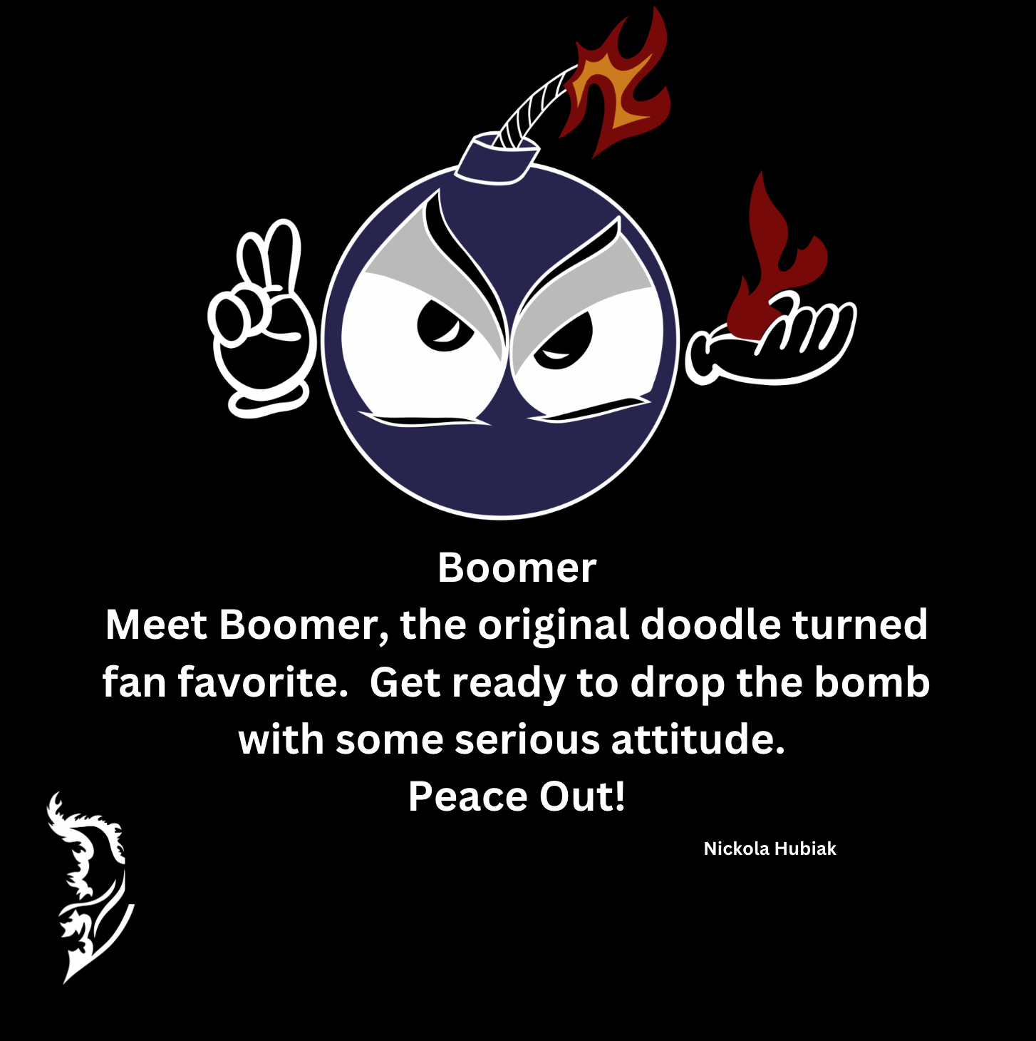 Boomer - "Peace Out" Hand - drawn Men's T-Shirt