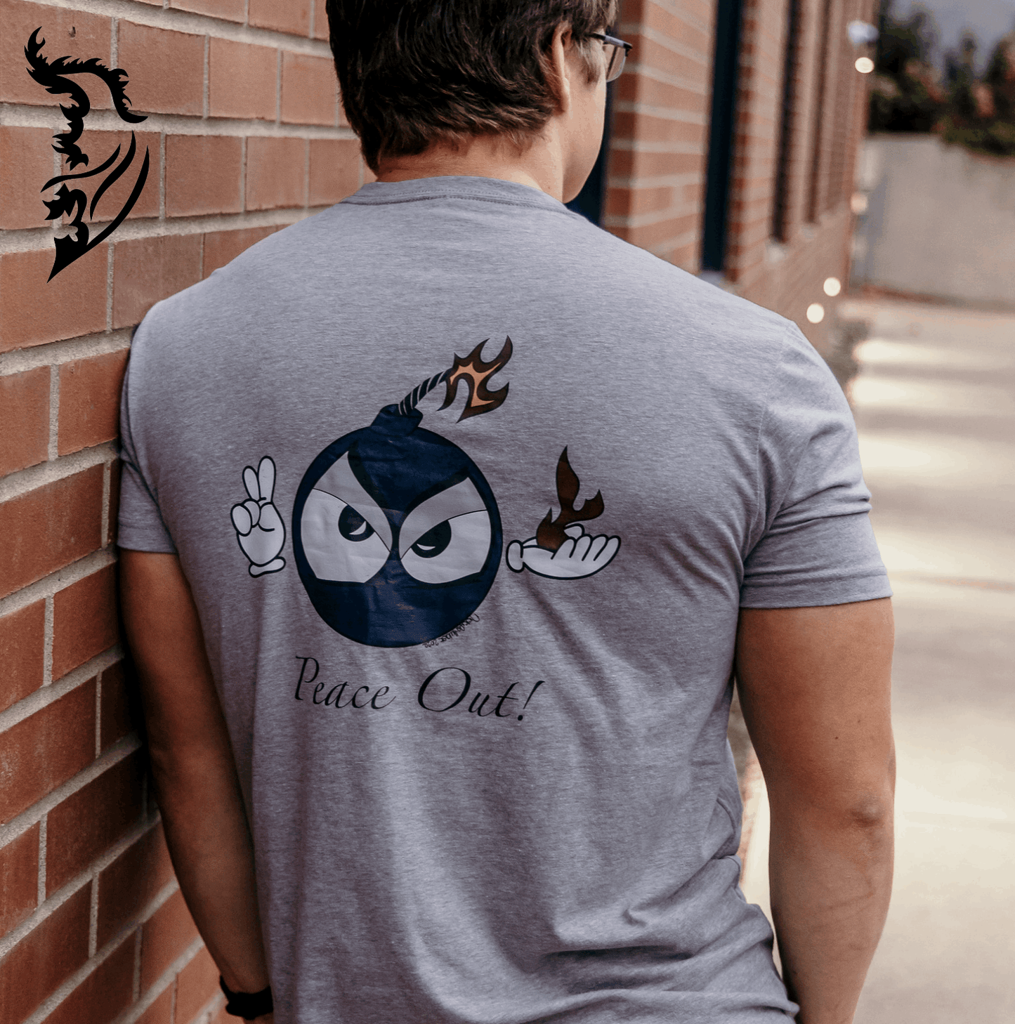 Boomer - "Peace Out" Hand - drawn Men's T-Shirt