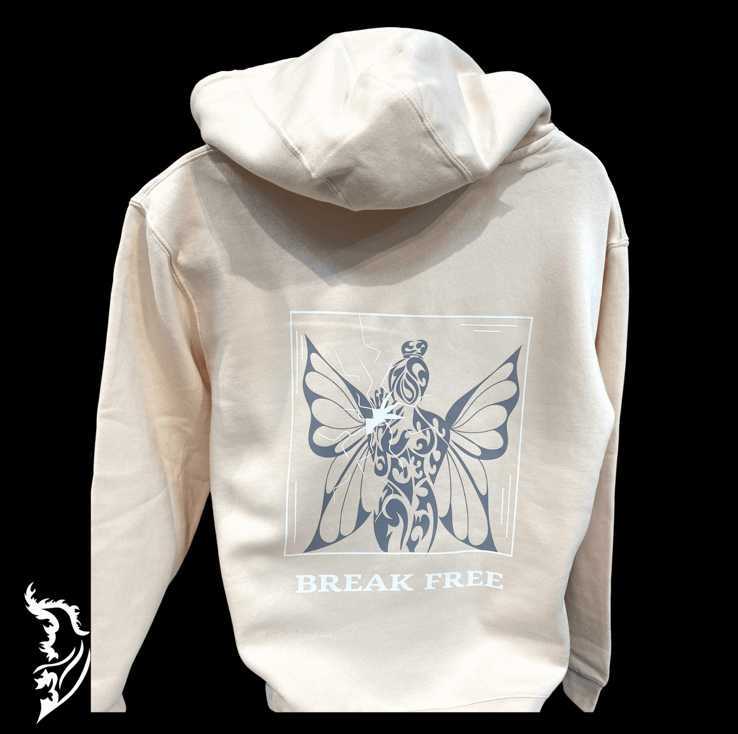 Break Free Hand - drawn Fleece Lined Hoodie