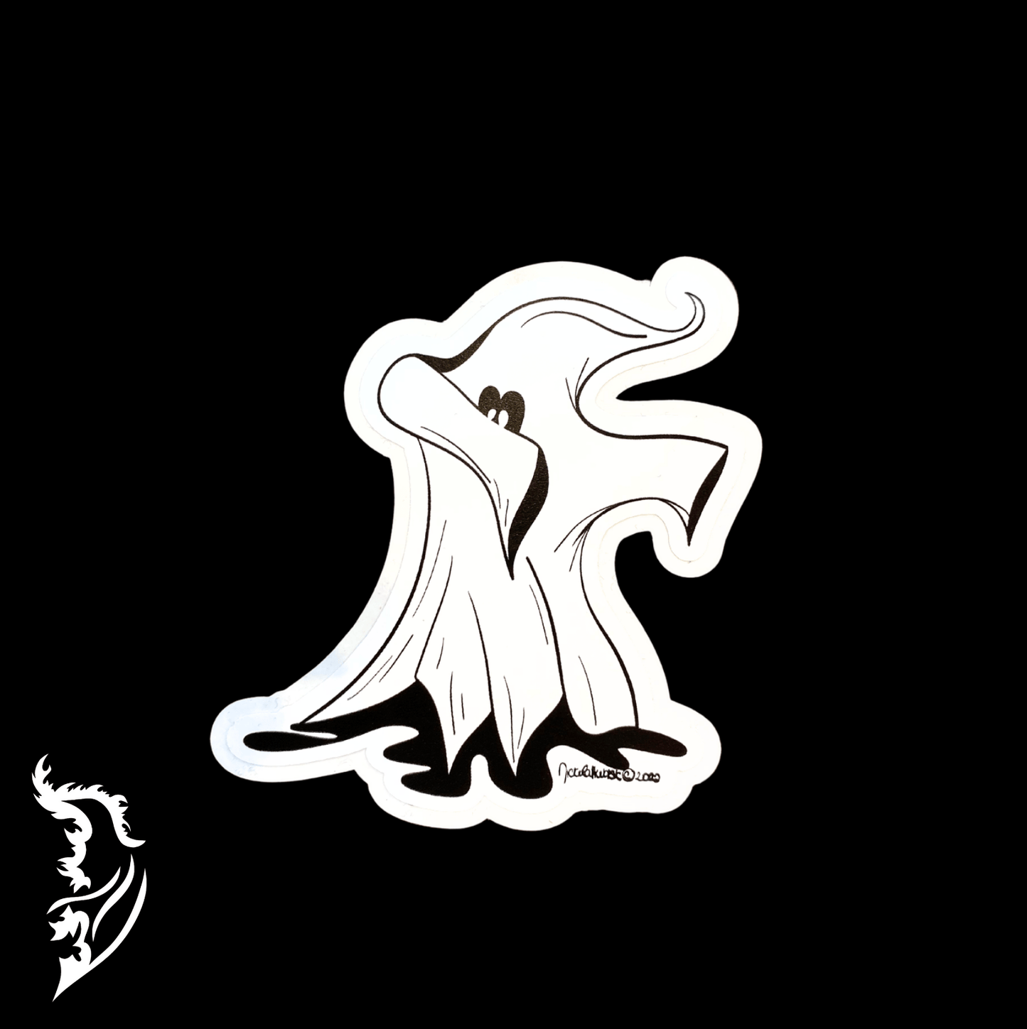 Dabbing Ghost Hand - drawn Vinyl Sticker