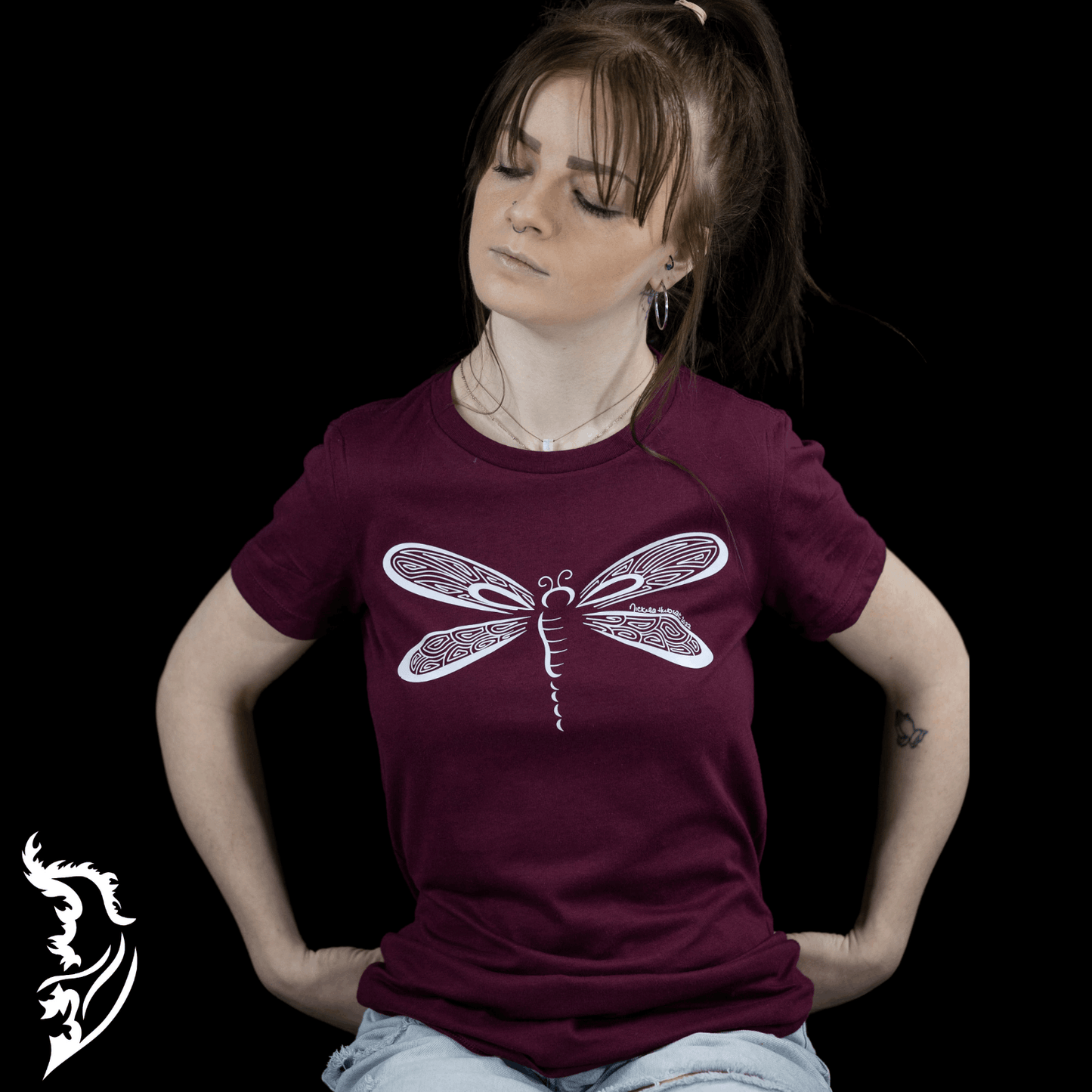 Dragonfly Hand - drawn Ladies Tee