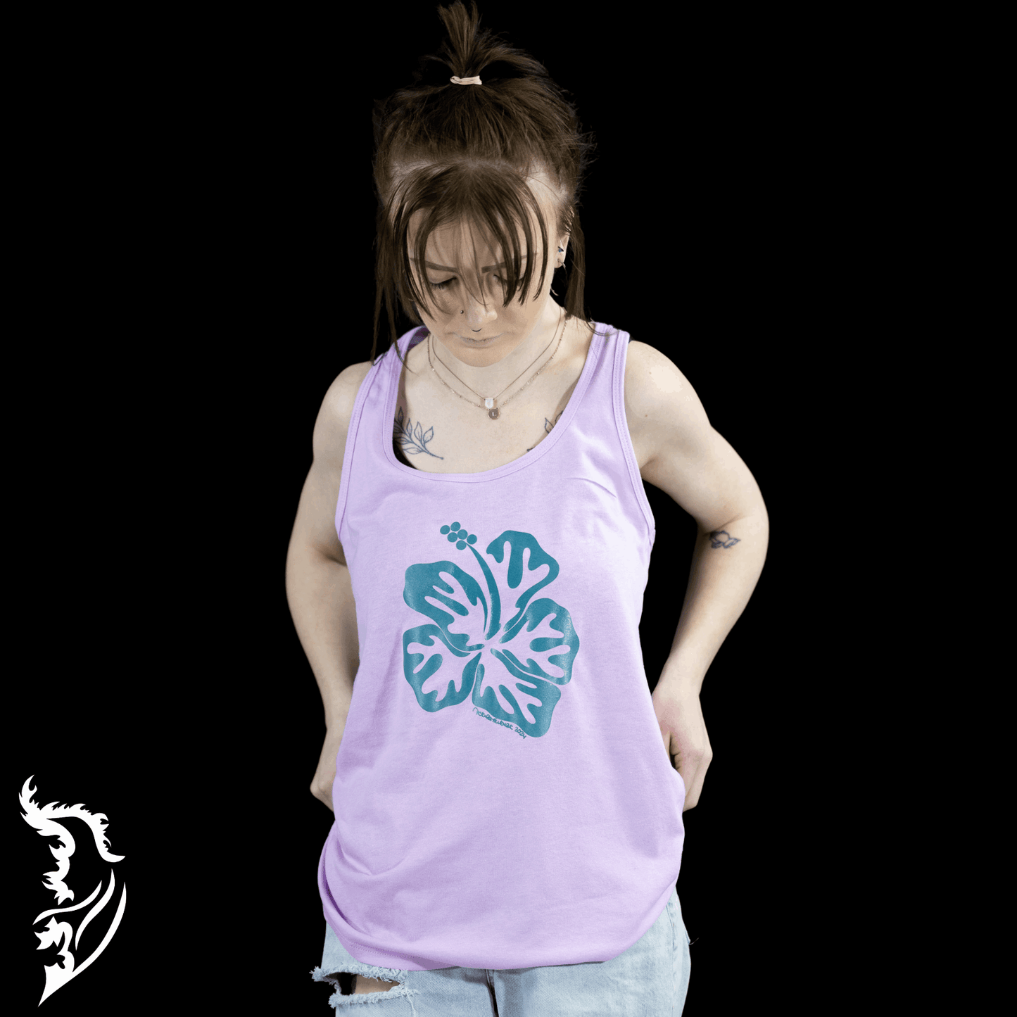 Hibiscus Ladies Racerback Tank Top