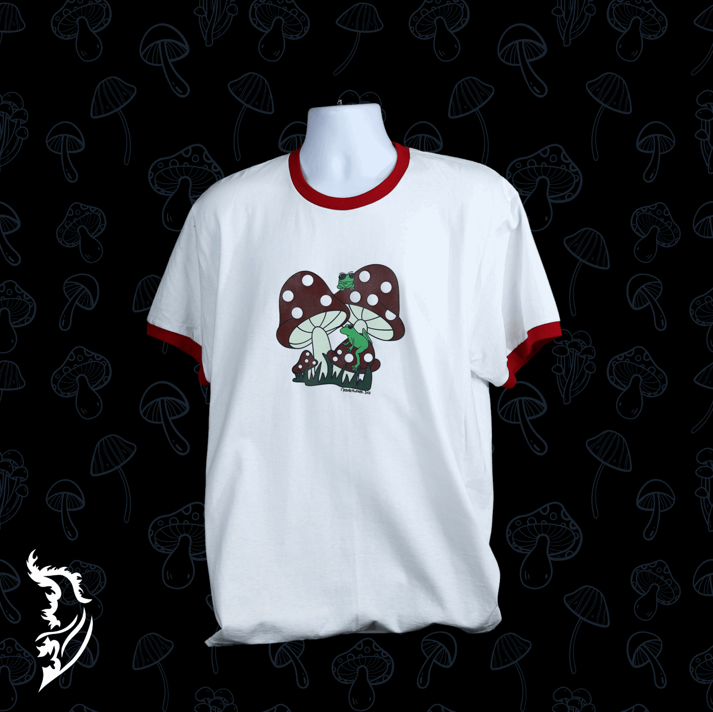 Mushroom & Frogs Hand - drawn T-Shirt