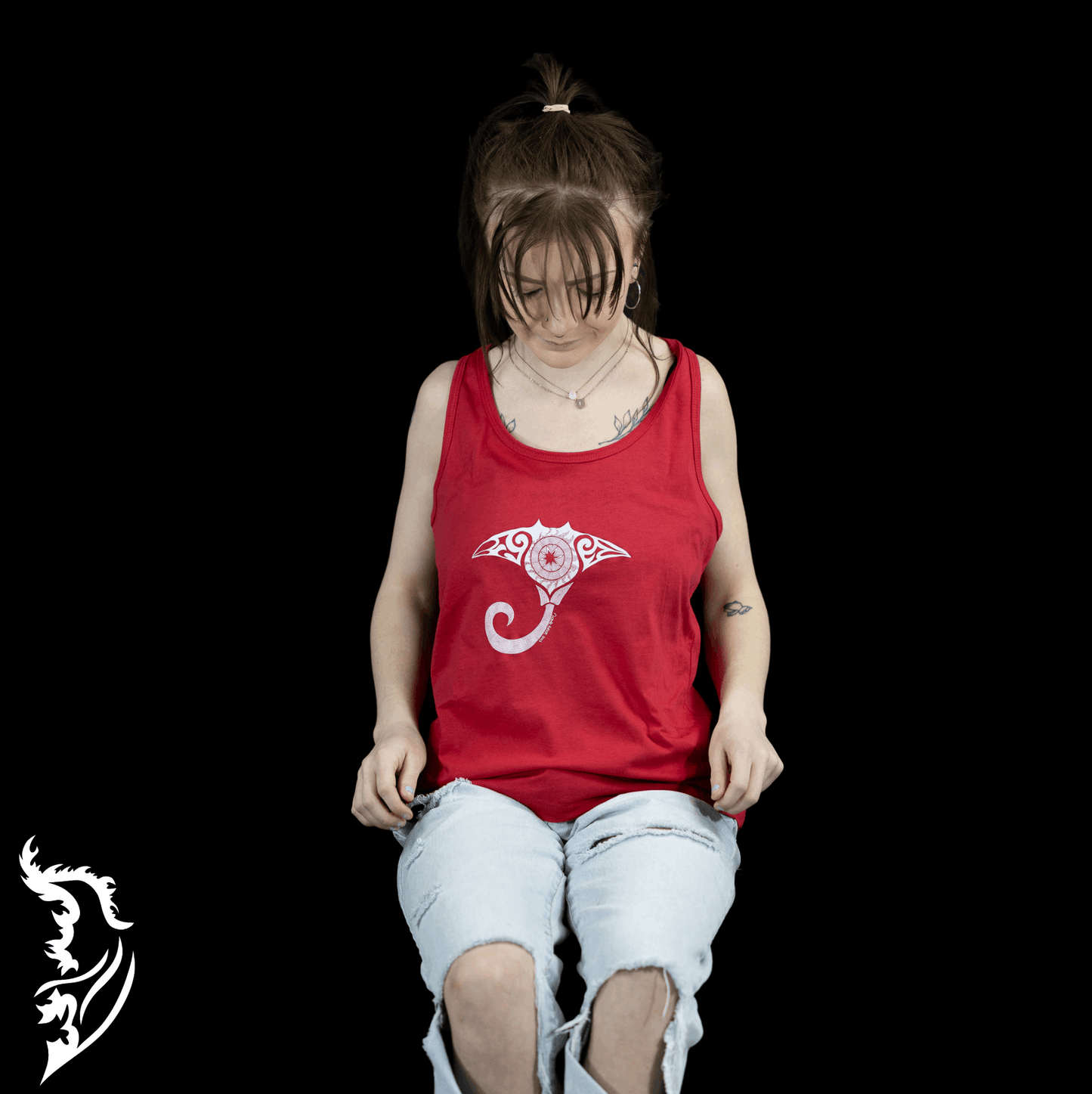 Relaxed Fit Manta Ray Racer Back Tank Top