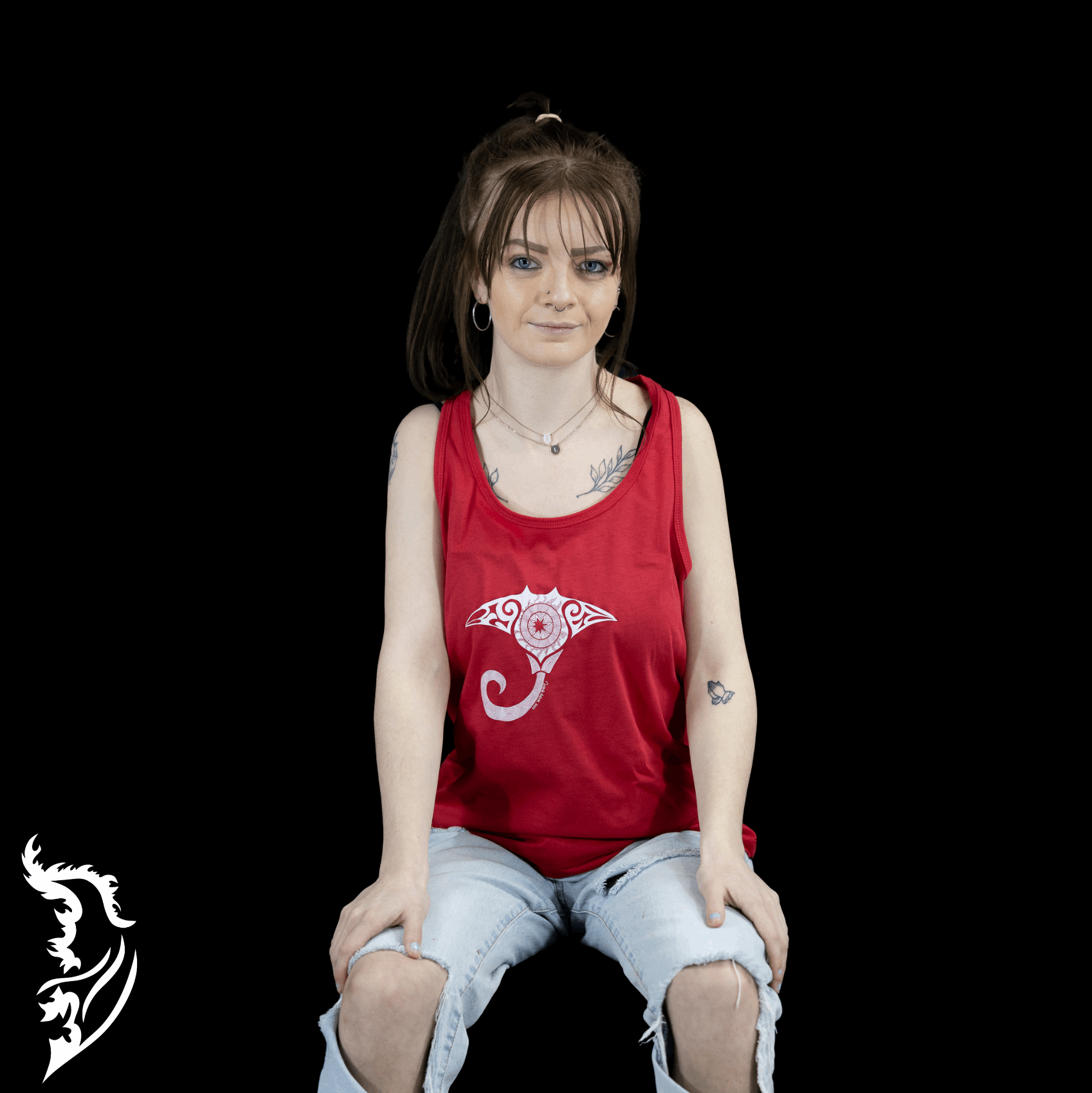 Relaxed Fit Manta Ray Racer Back Tank Top