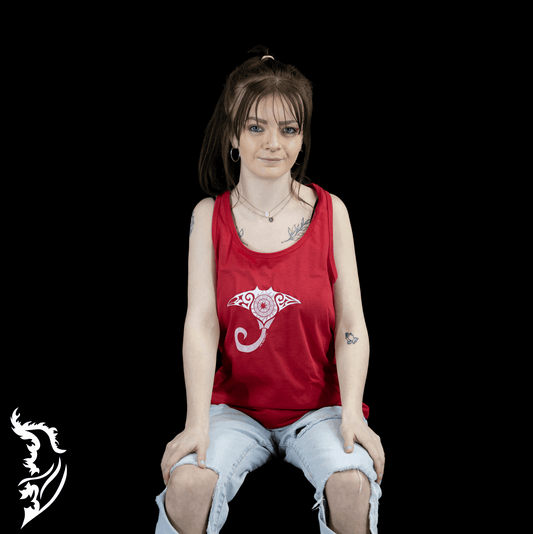 Relaxed Fit Manta Ray Racer Back Tank Top