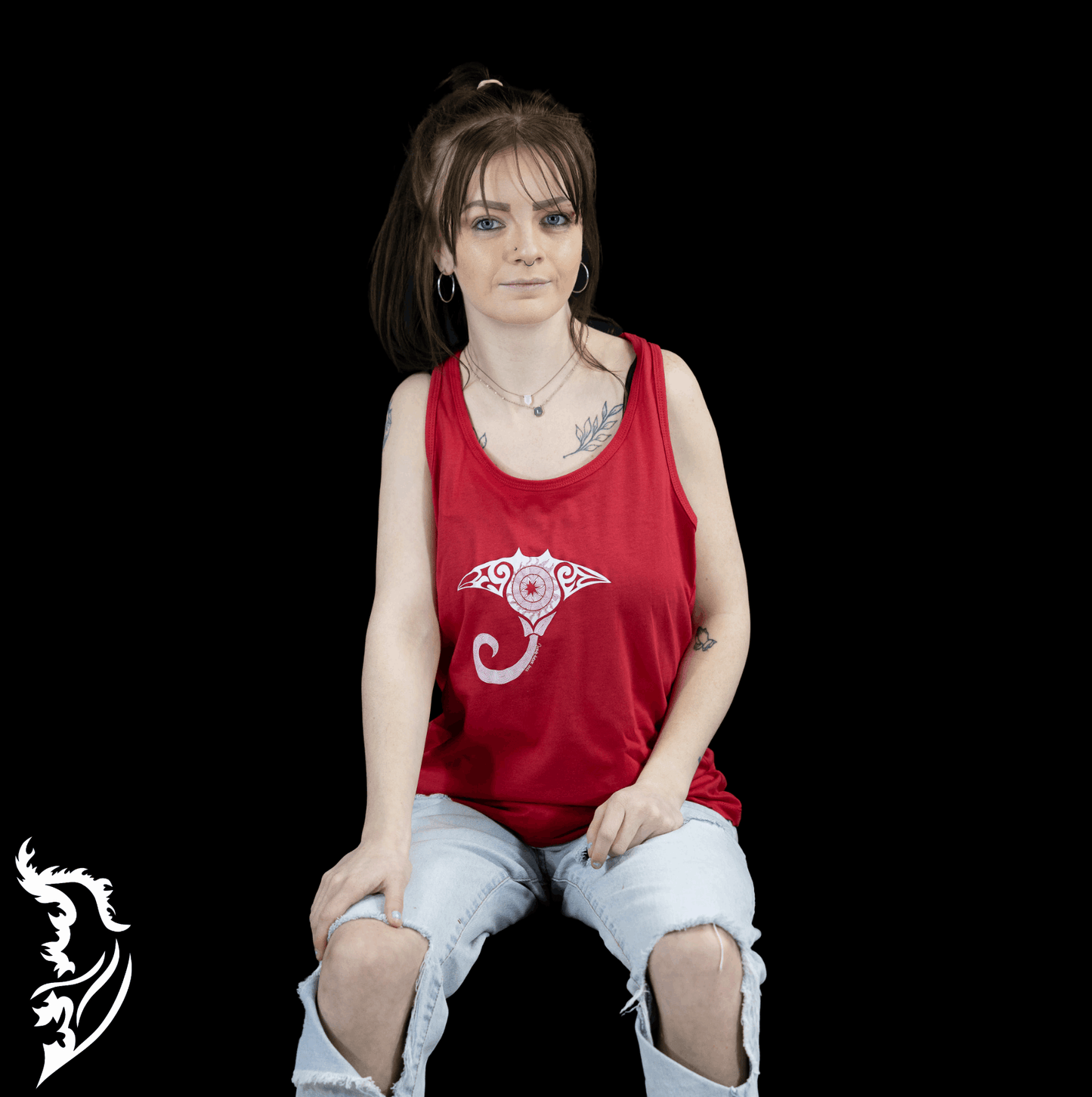 Relaxed Fit Manta Ray Racer Back Tank Top