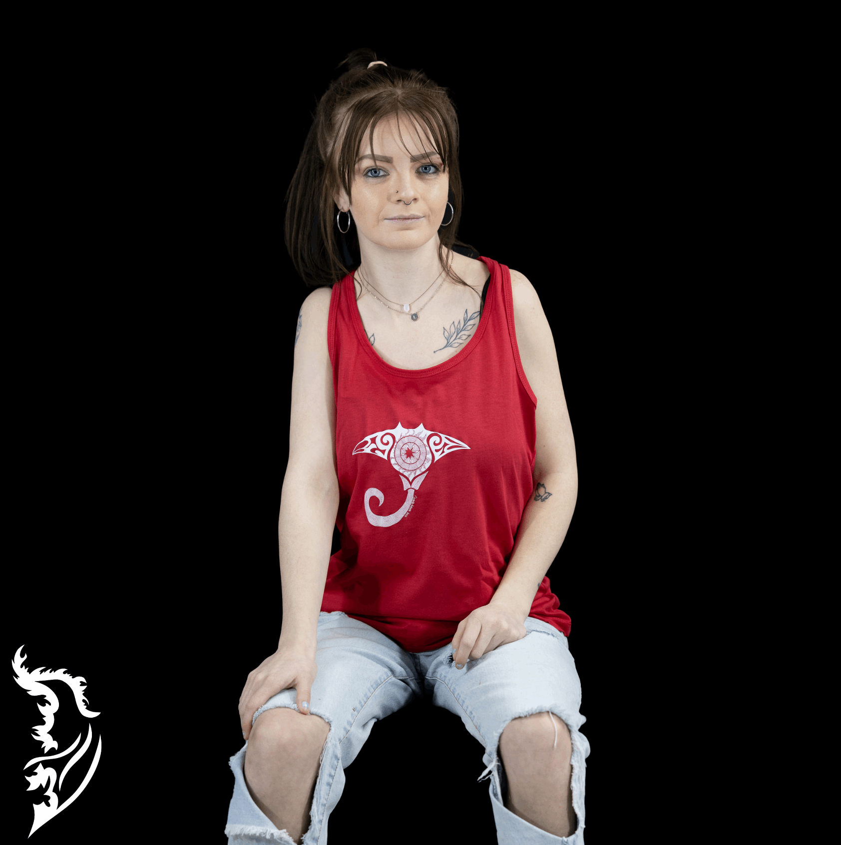 Relaxed Fit Manta Ray Racer Back Tank Top