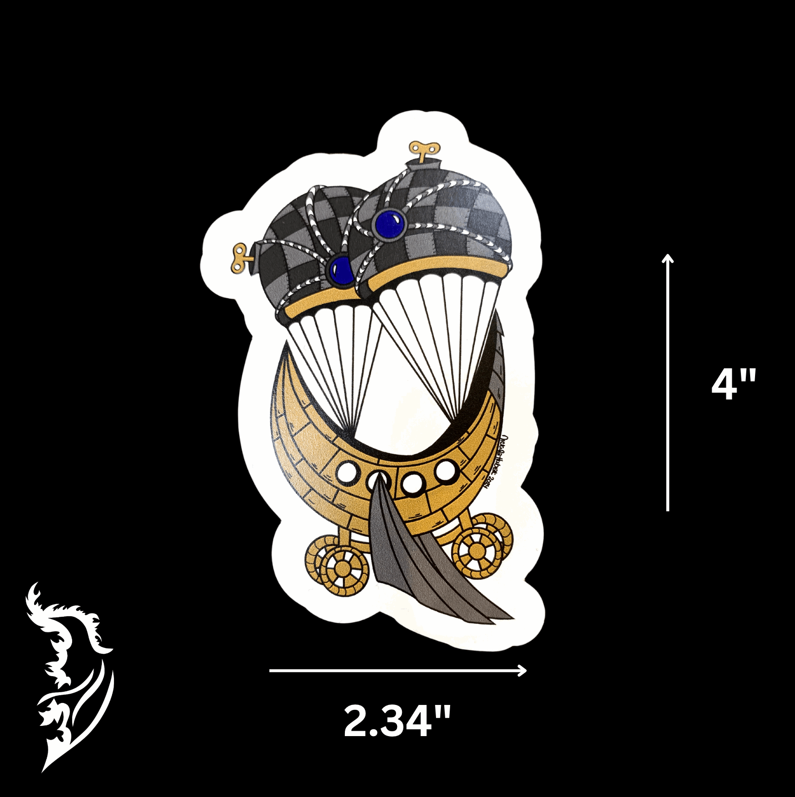 Steampunk Boat Hand - drawn Vinyl Sticker