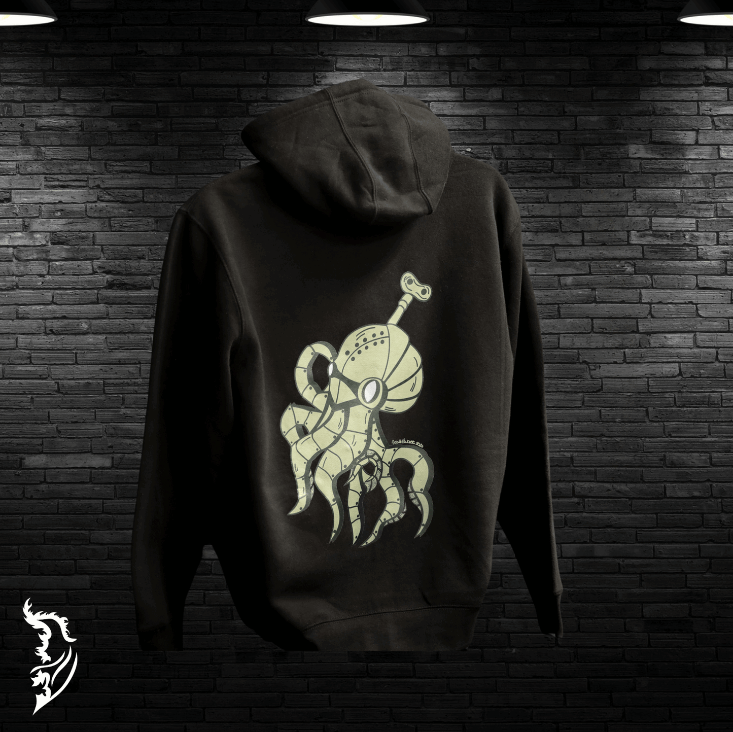 Steampunk Octopus Zip - Up Hand - drawn Hoodie