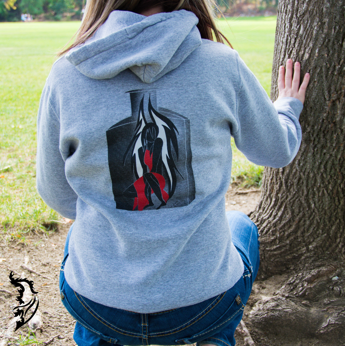 Angel In A Bottle Hand-drawn Hoodie - Angel Series | Ladies