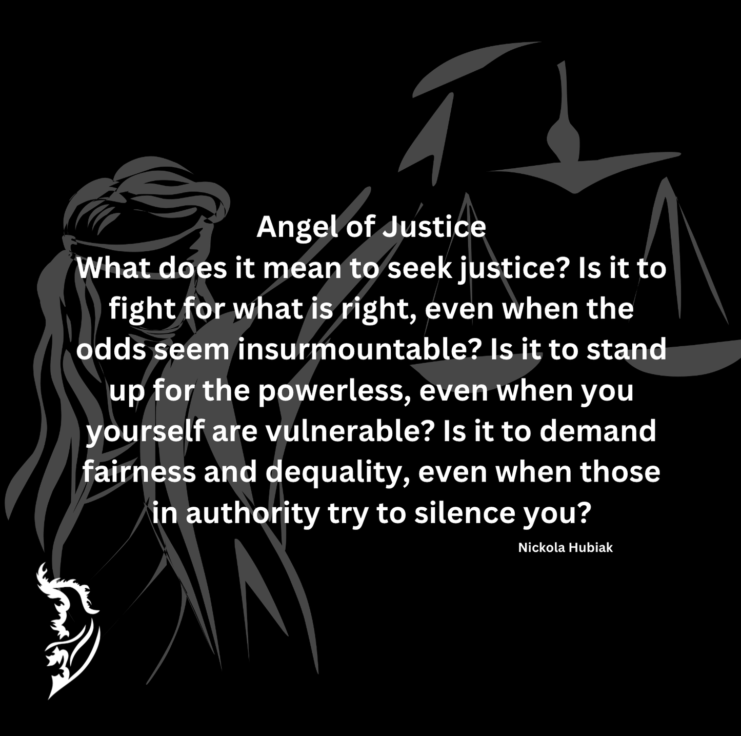 Featuring the Angel of Justice, this ladies tee represents balance, integrity, and the courage to stand for fairness and truth.
