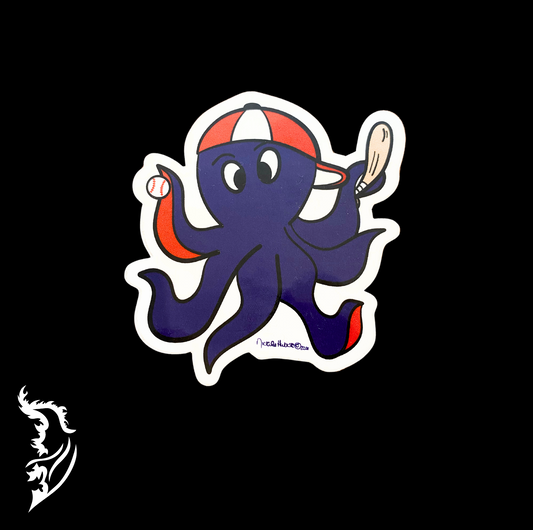 Baseball Octopus Vinyl Sticker