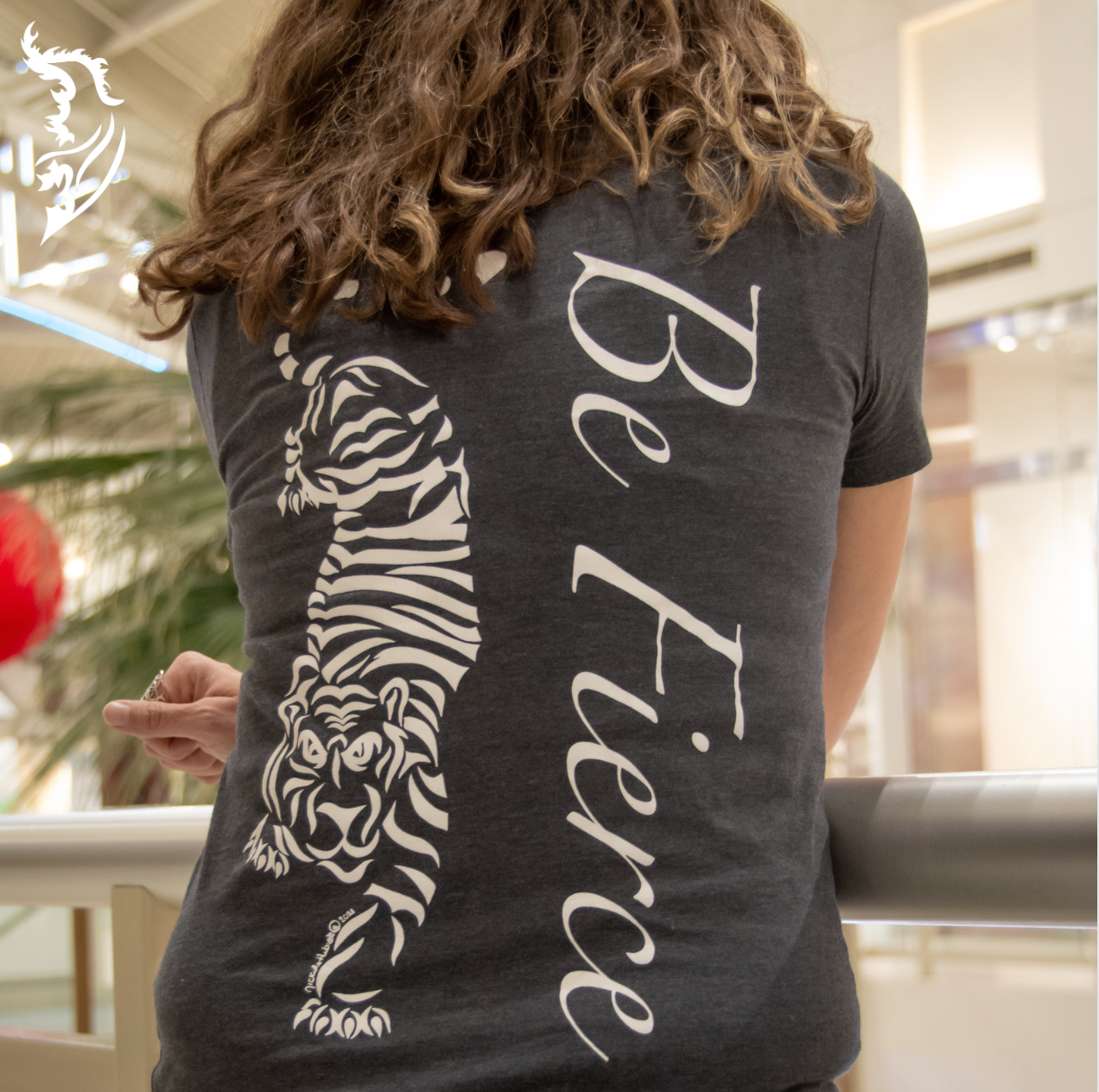 Be Fierce Tiger Hand-drawn T-Shirt | Ladies