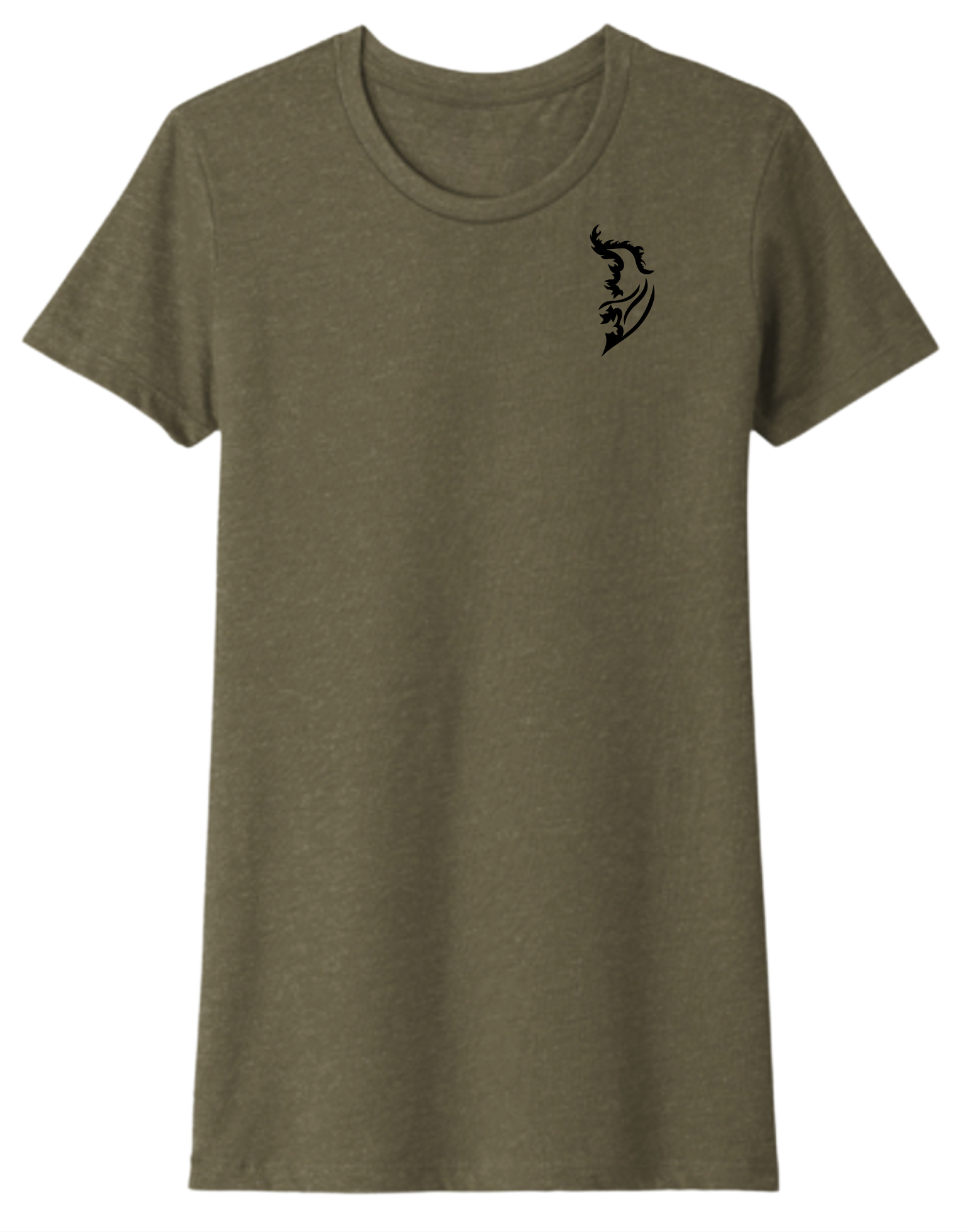 Black Angel Wing Logo on front left chest