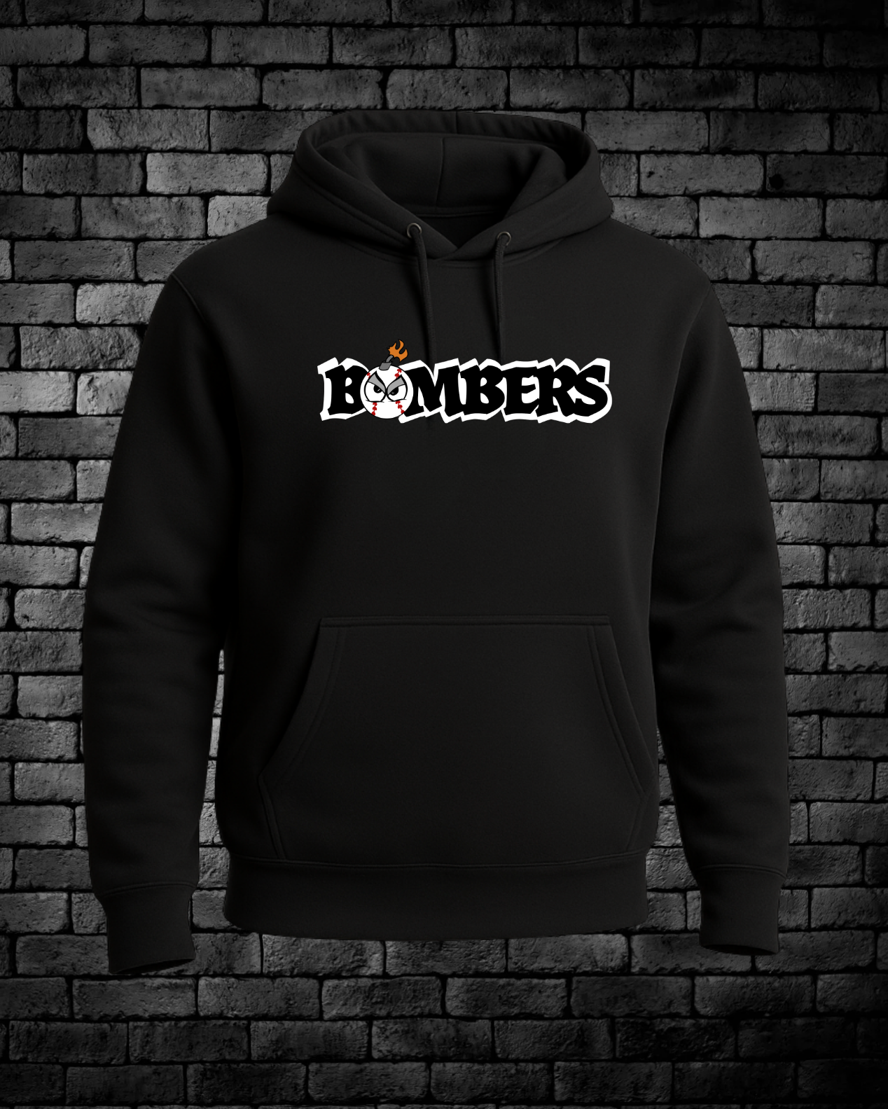 Bomber Logo across front center chest