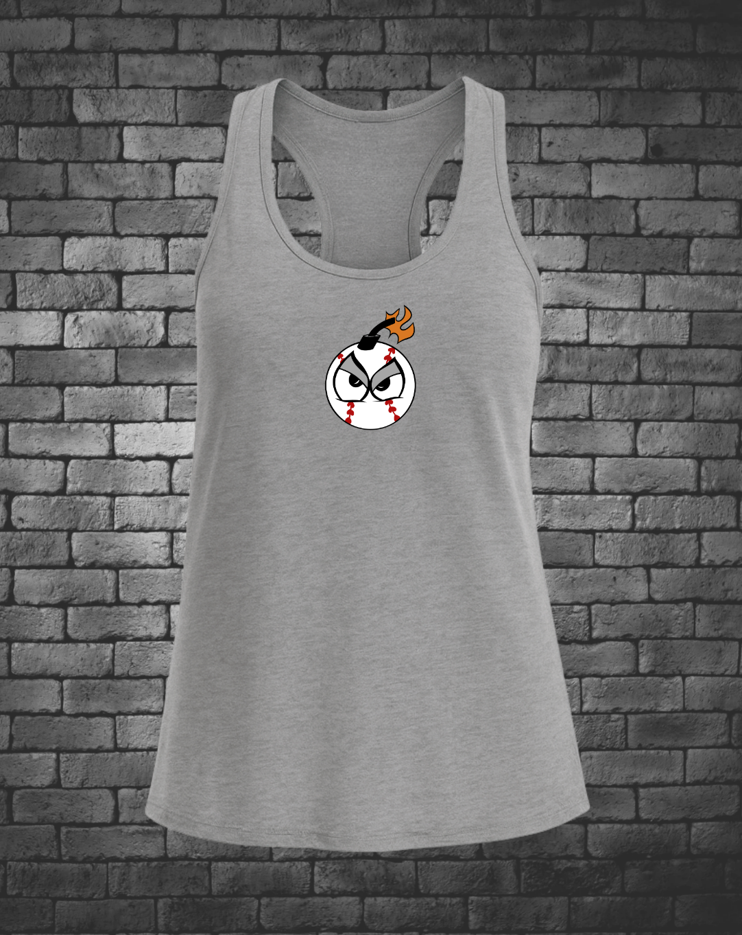 Bombers Logo front center heather grey tank top