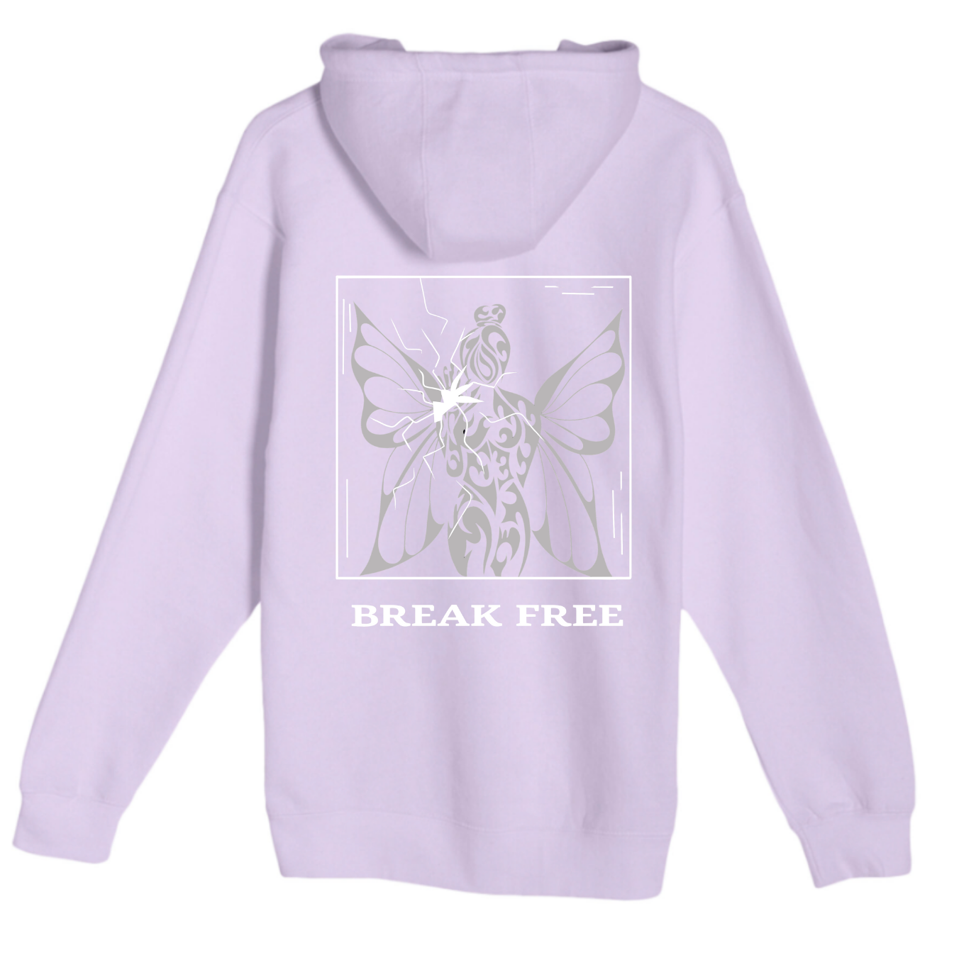 Break Free Hand-drawn Fleece Lined Hoodie