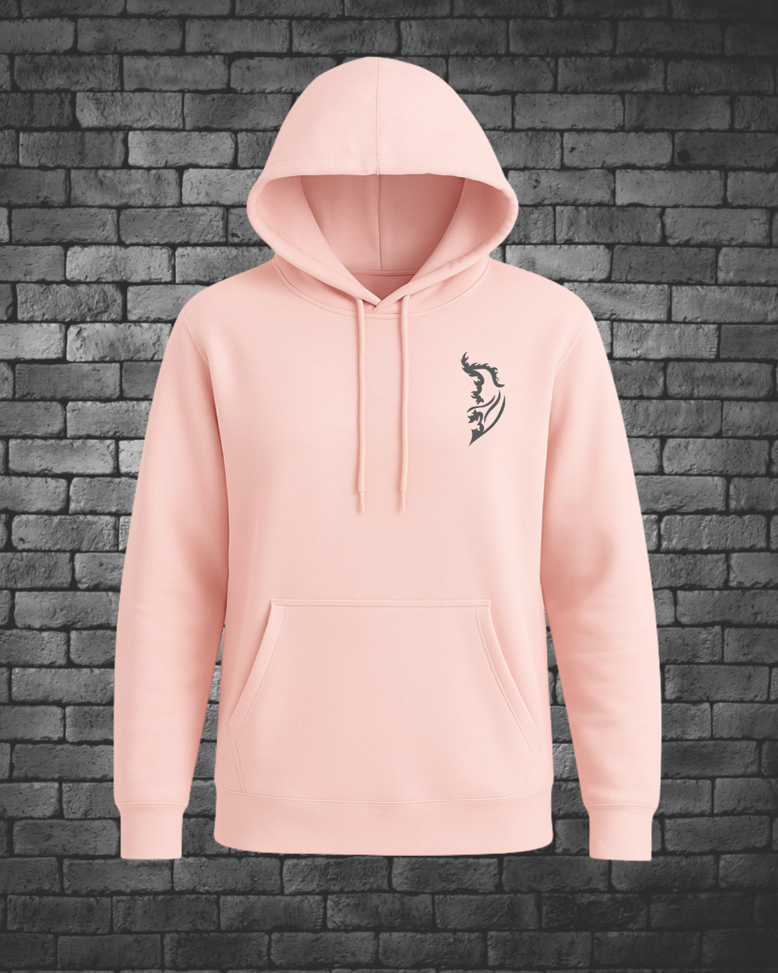 Grey Angel Wing Logo on front left chest