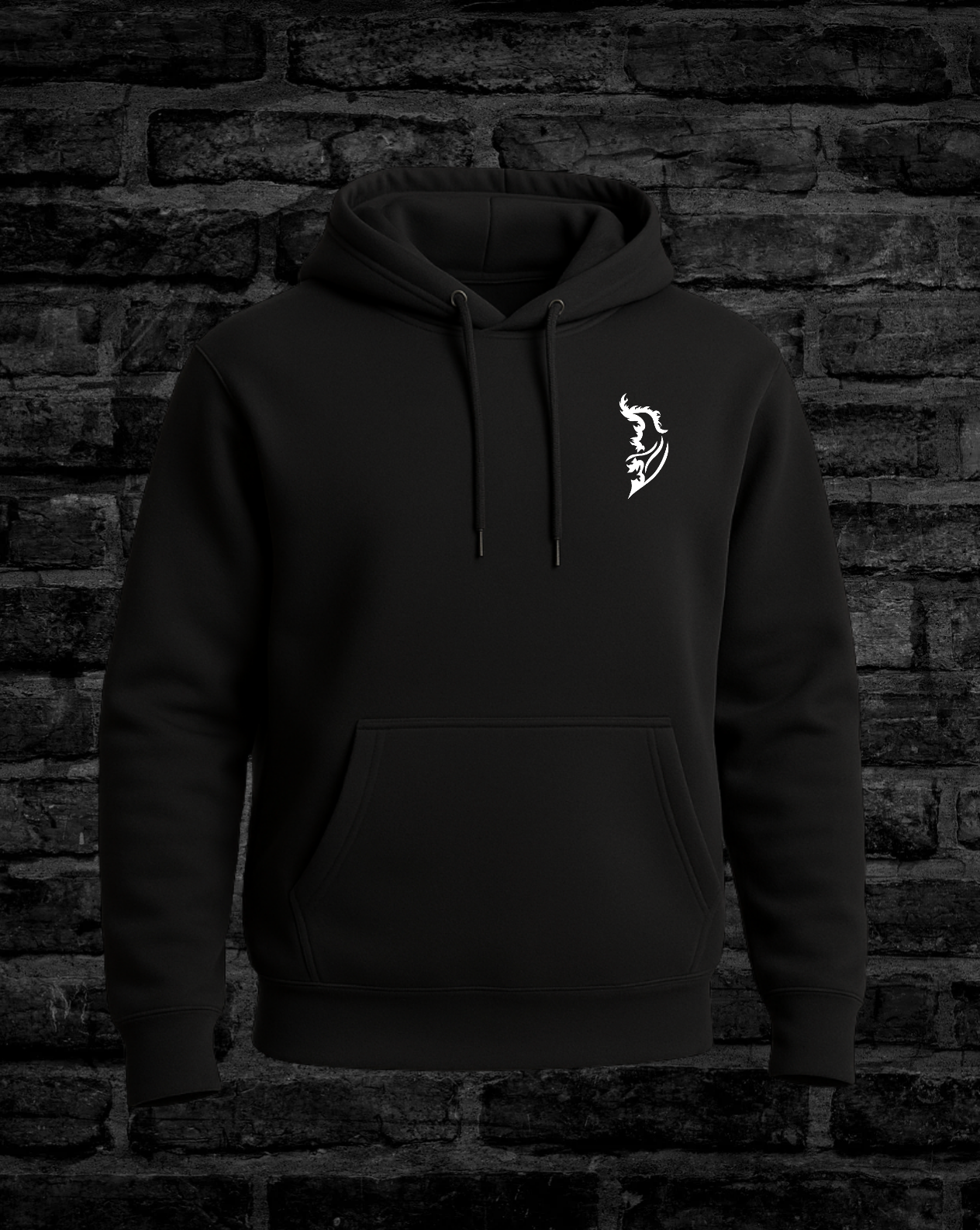 White Angel Wing Logo on front left chest