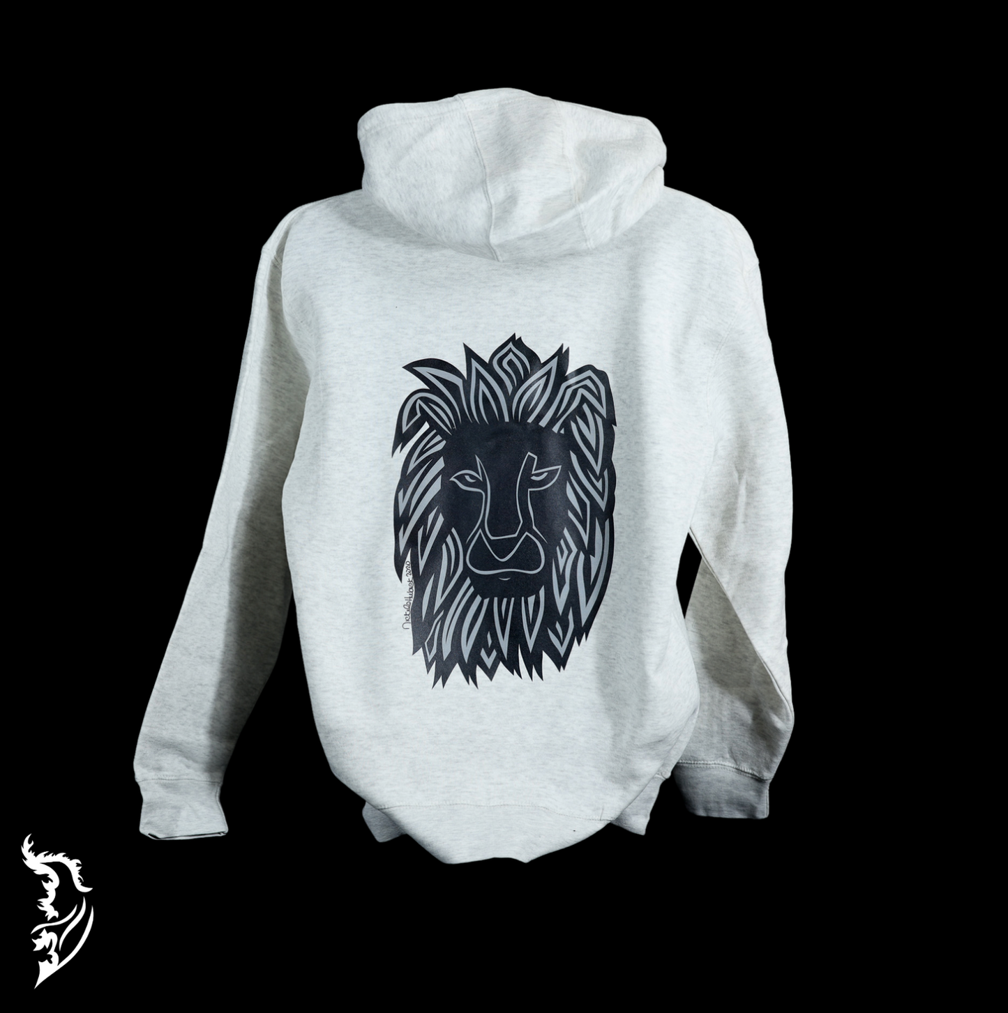 Courage Lion Hand-drawn Fleece-Lined Zip-Up Hoodie