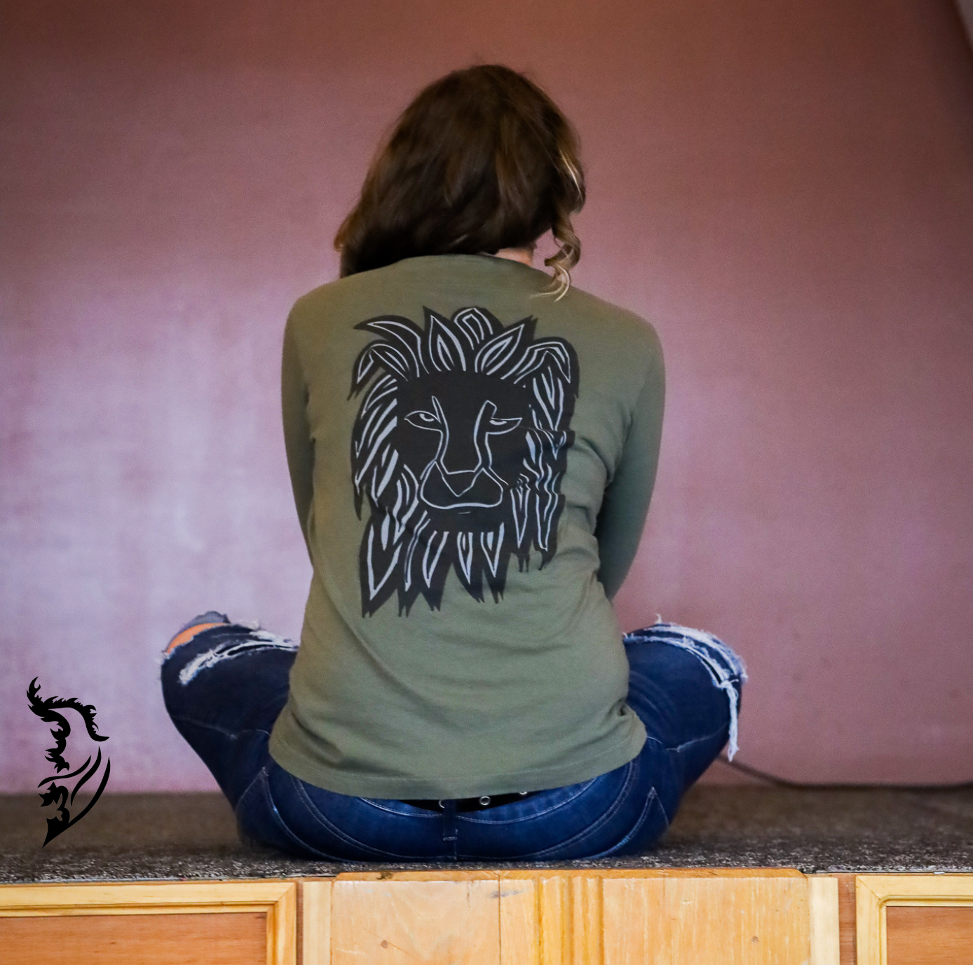 Courage Lion Hand-Drawn Long Sleeve