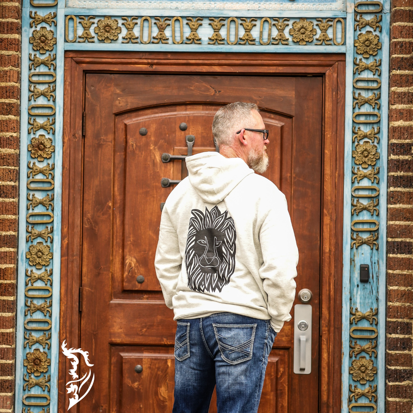 A hand-drawn Courage Lion Hoodie featuring bold, inspirational art, designed to boost confidence and reflect bravery. Perfect for showcasing art-inspired clothing and motivational apparel.