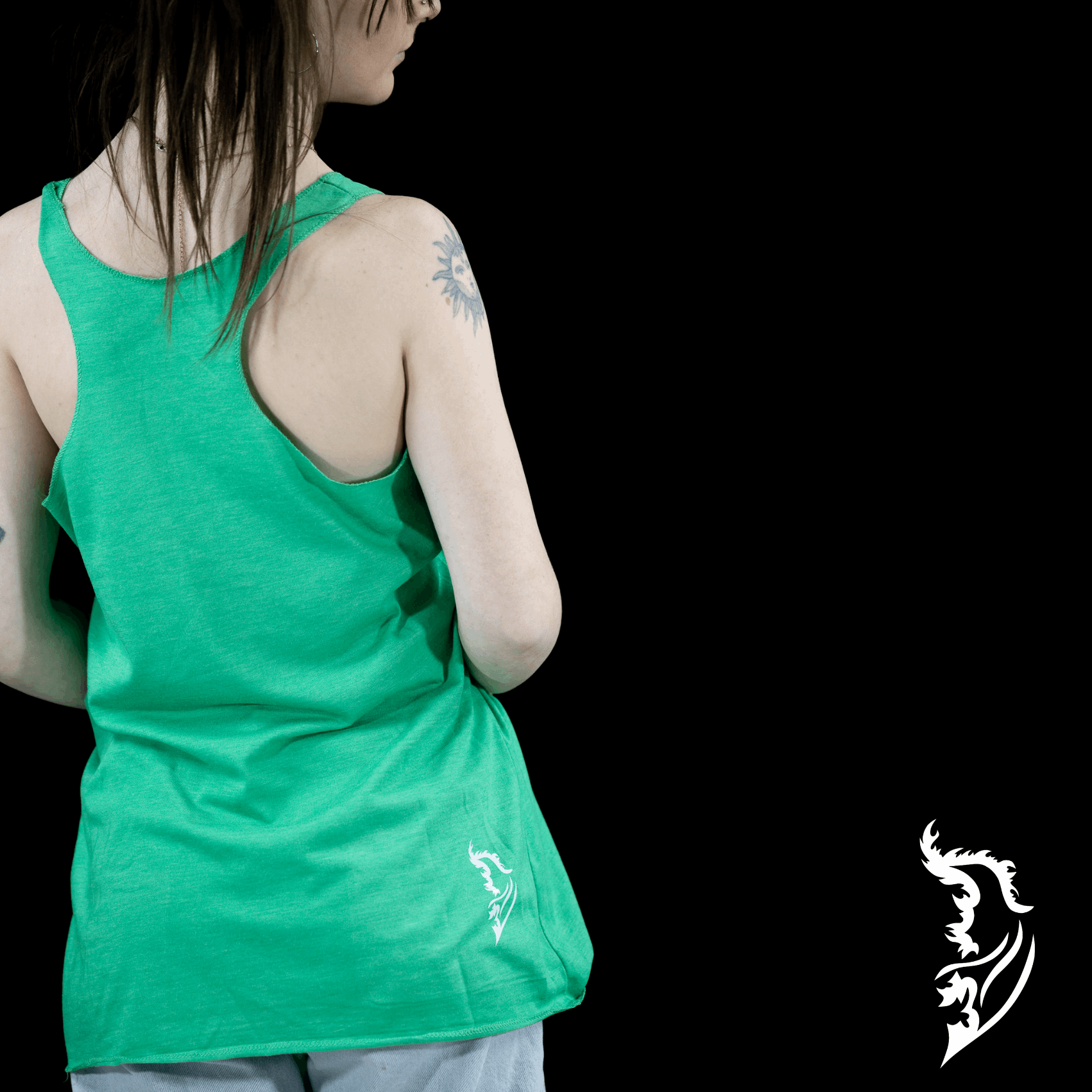 White Angel Wing logo on back right side
