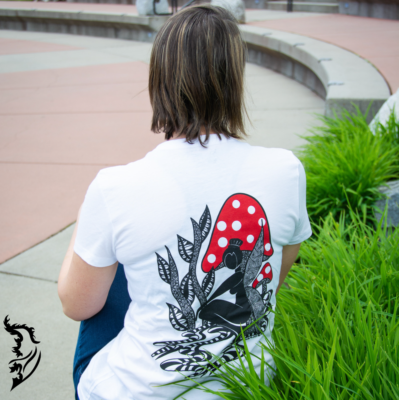 Fairy Mushroom Hand-drawn T-Shirt | Ladies