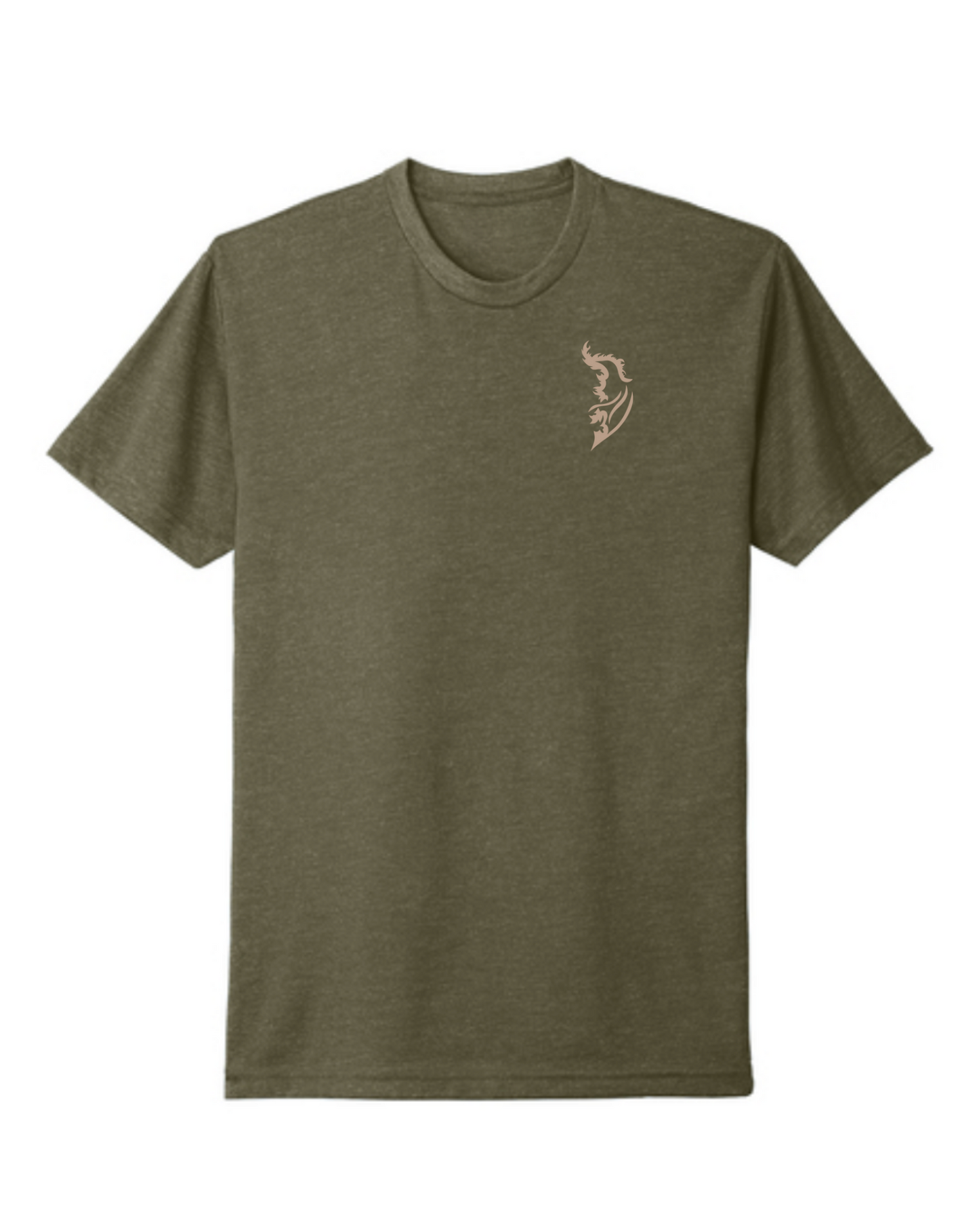 Tan Angel Wing Logo on front left chest
Tan American Flag on right shoulder