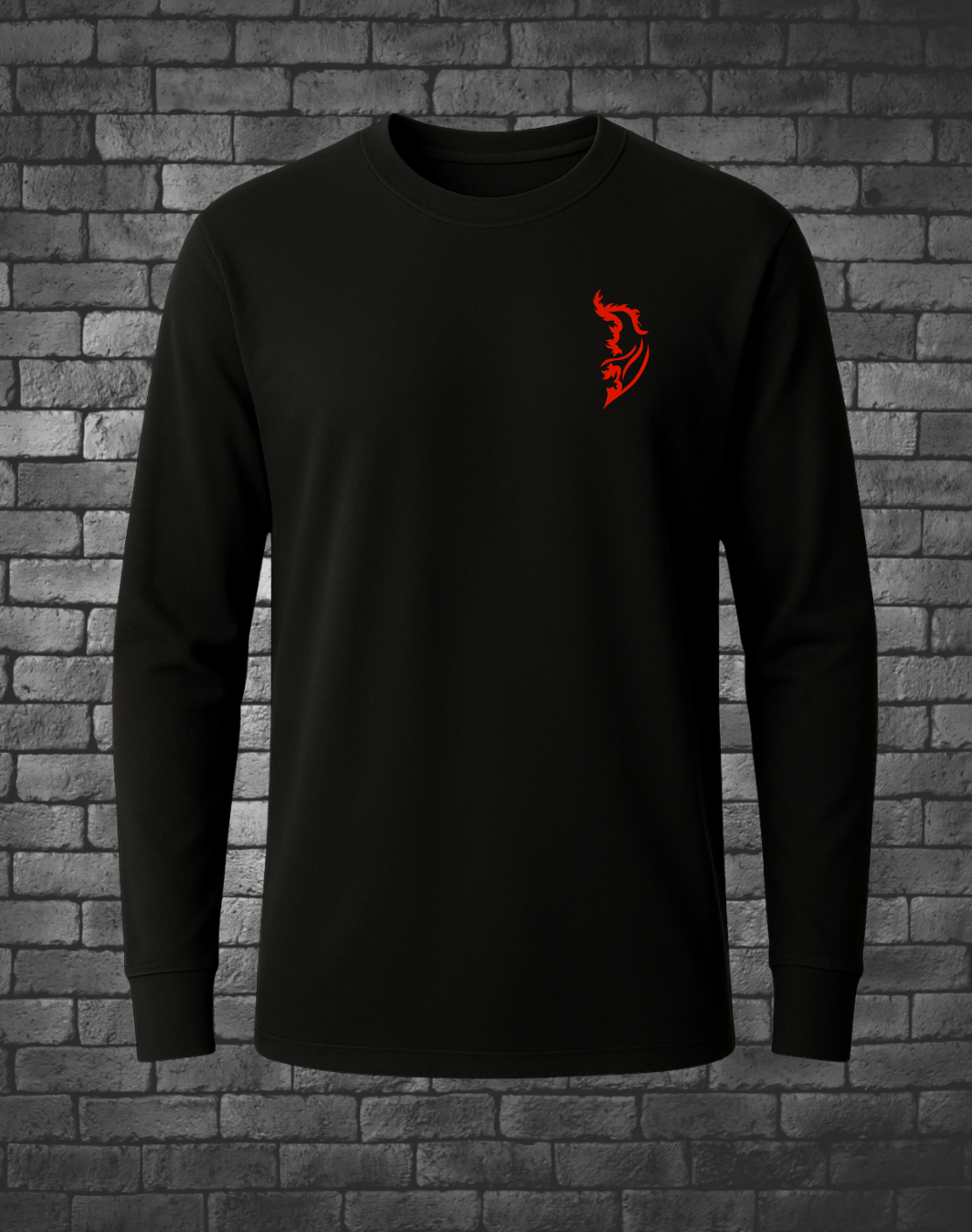 Red Angel Wing Logo on front left chest