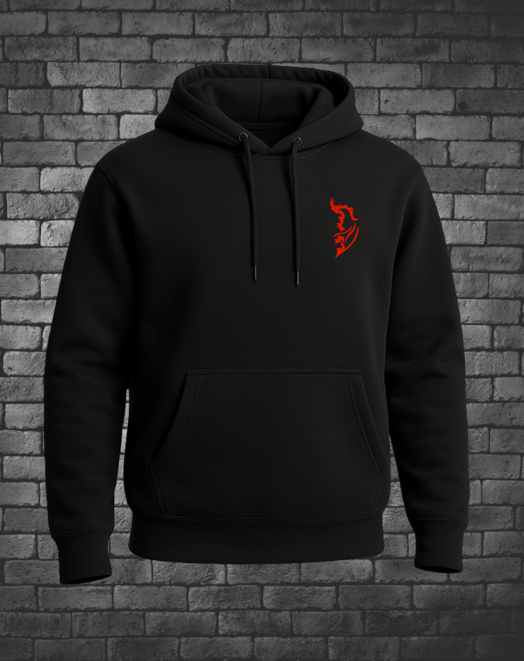 Red Angel Wing logo on front left chest