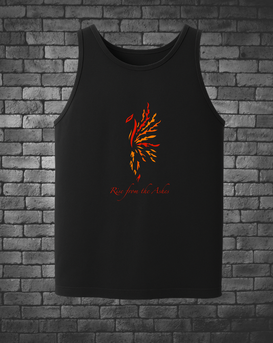 Hand-drawn Phoenix with Rise from the Ashes written below