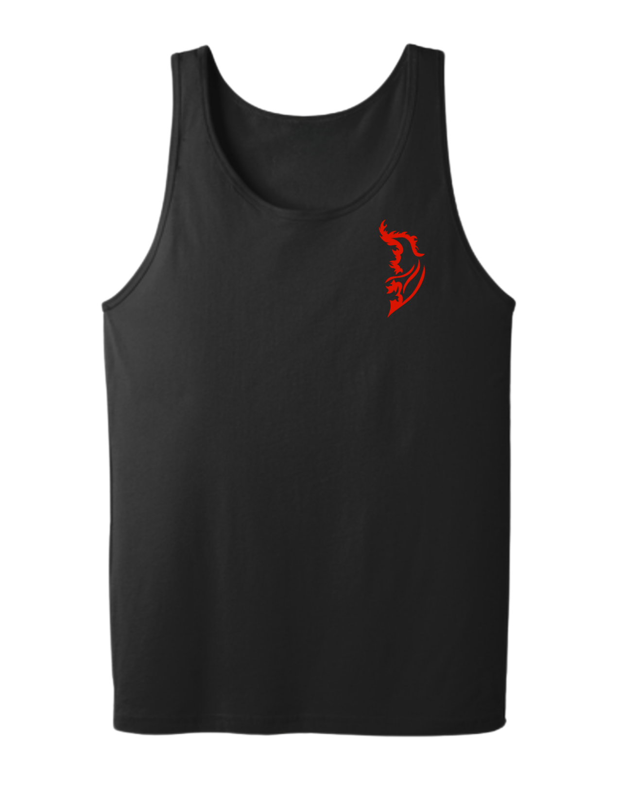 Red Logo on front left chest